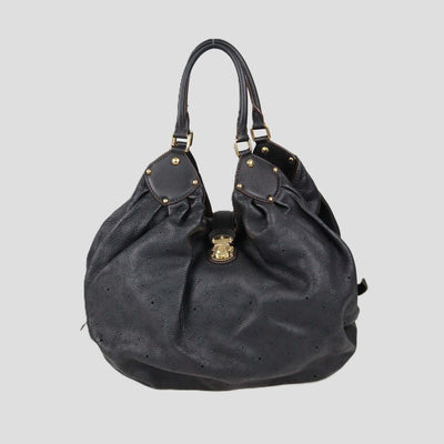 Louis Vuitton Black Monogram Mahina Leather XL Surya Bag