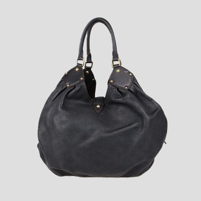 Louis Vuitton Black Monogram Mahina Leather XL Surya Bag