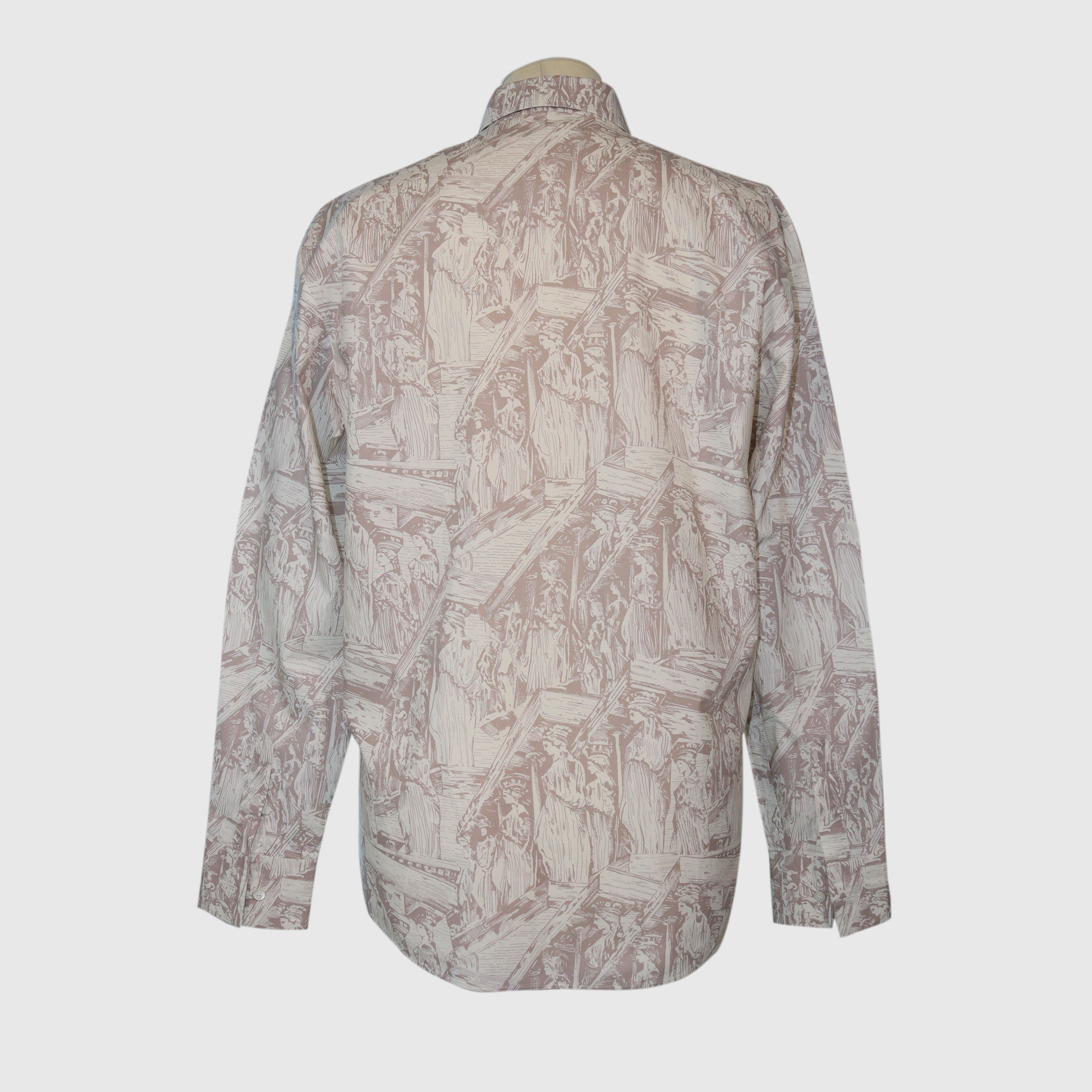 Light Grey/Beige Button Printed Shirt Clothing Christian Dior 