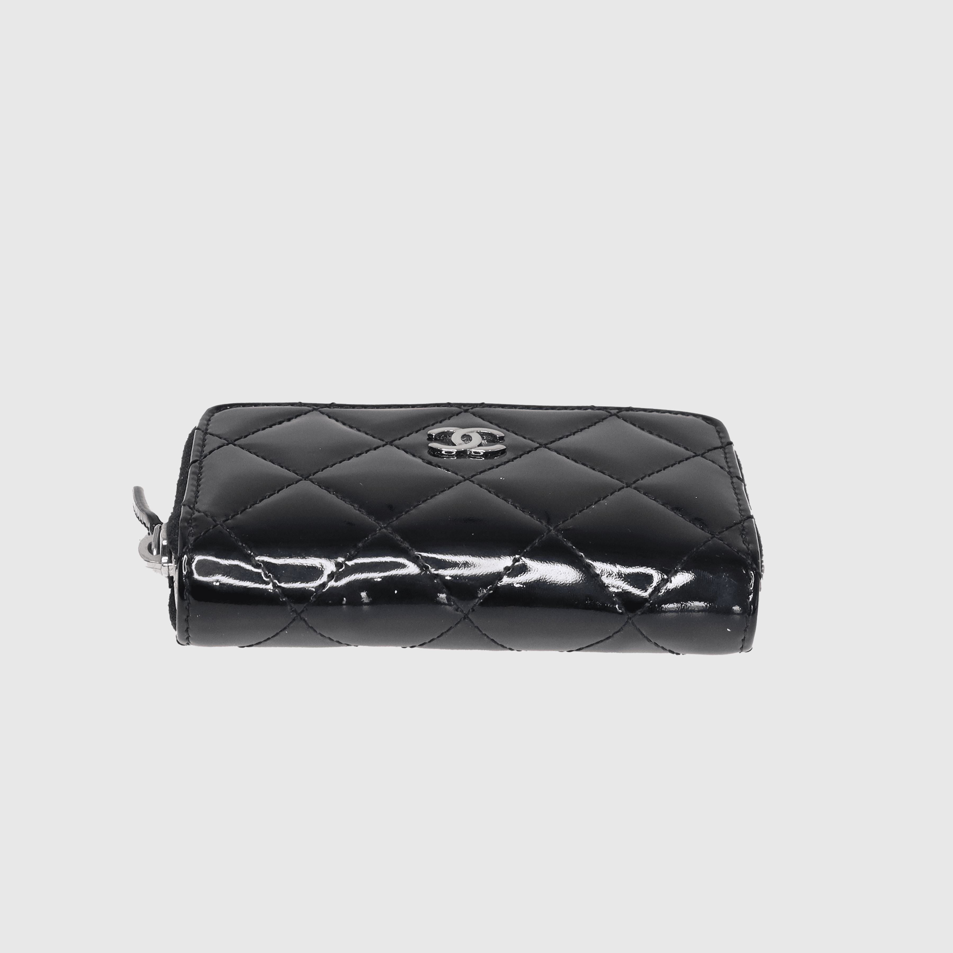 Black Quilted Zip Coin Purse