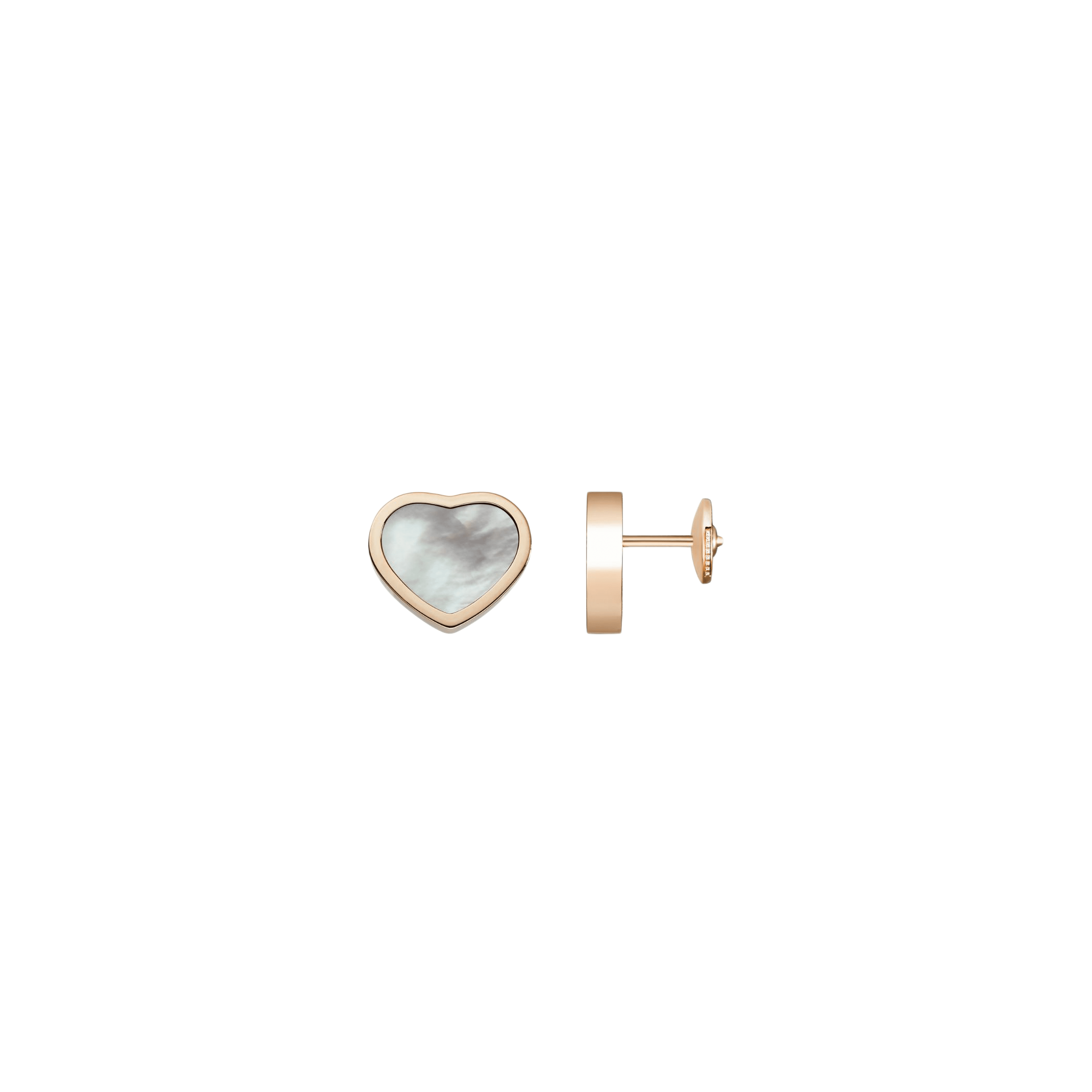 Rose Gold and Mother-of-Pearl Happy Hearts Stud Earrings Fine Jewelry Chopard