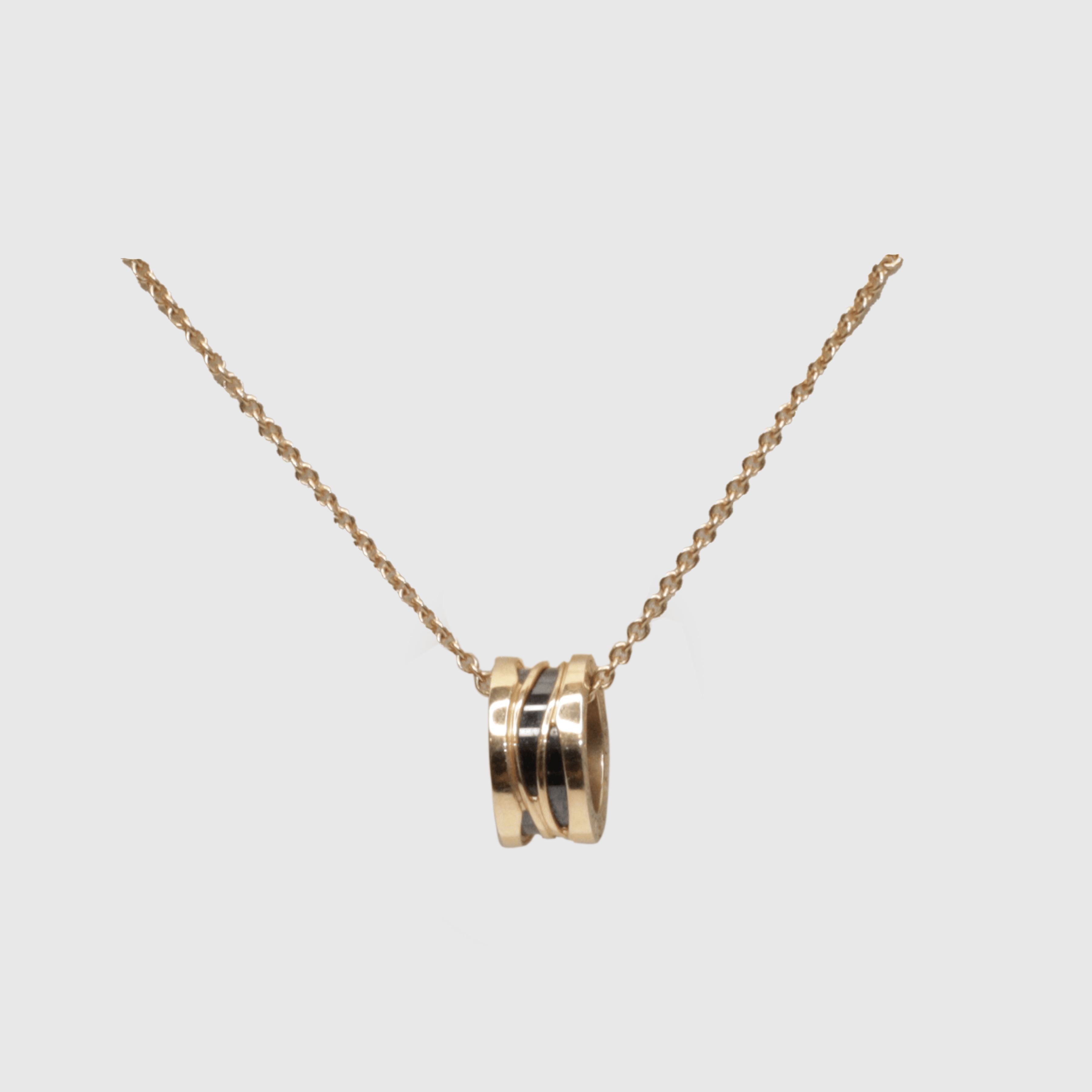 B*VLGARI 18k Rose Gold sold Ceramic B Zero Necklace