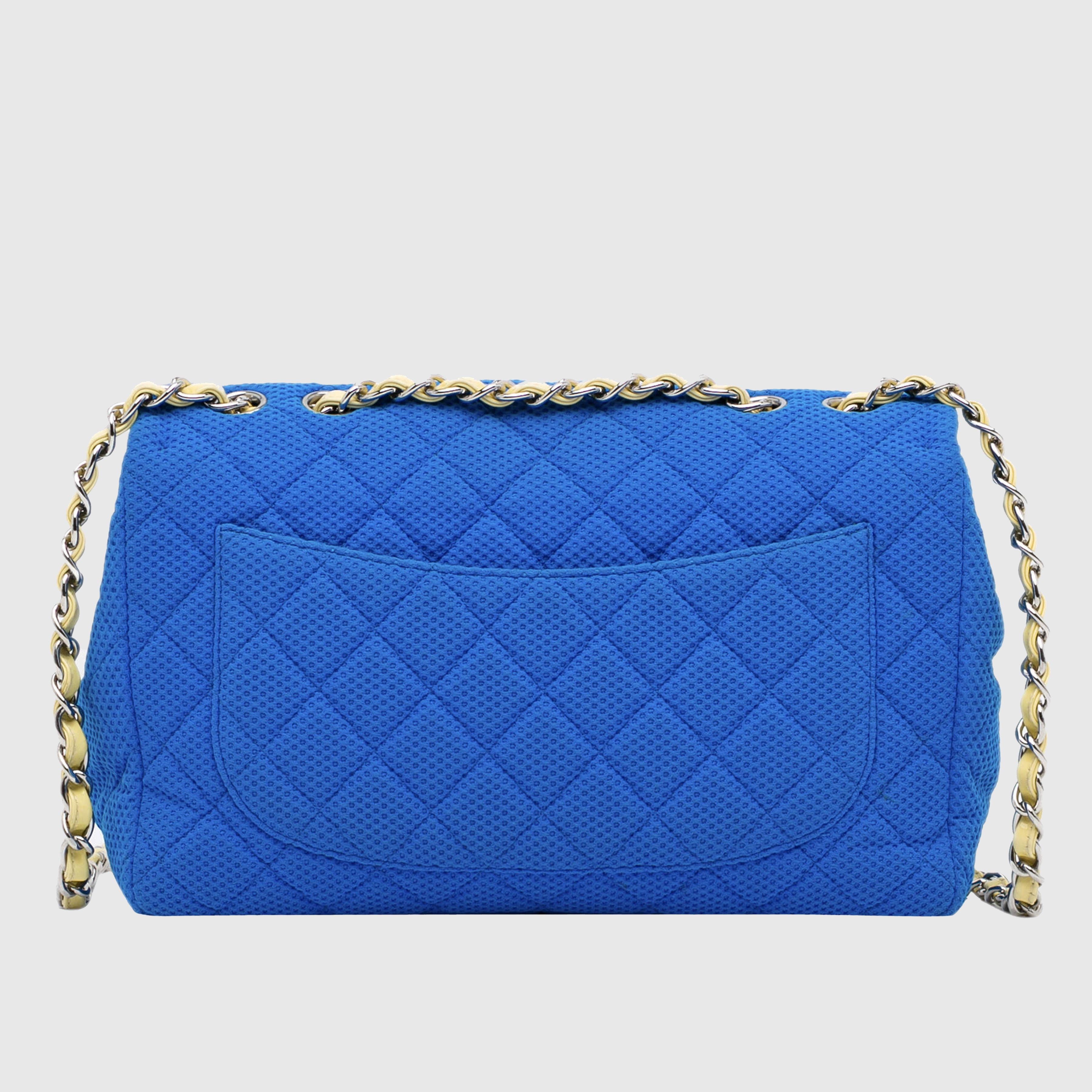 Blue Classic Jersey Jumbo Single Flap Bag Bags Chanel 