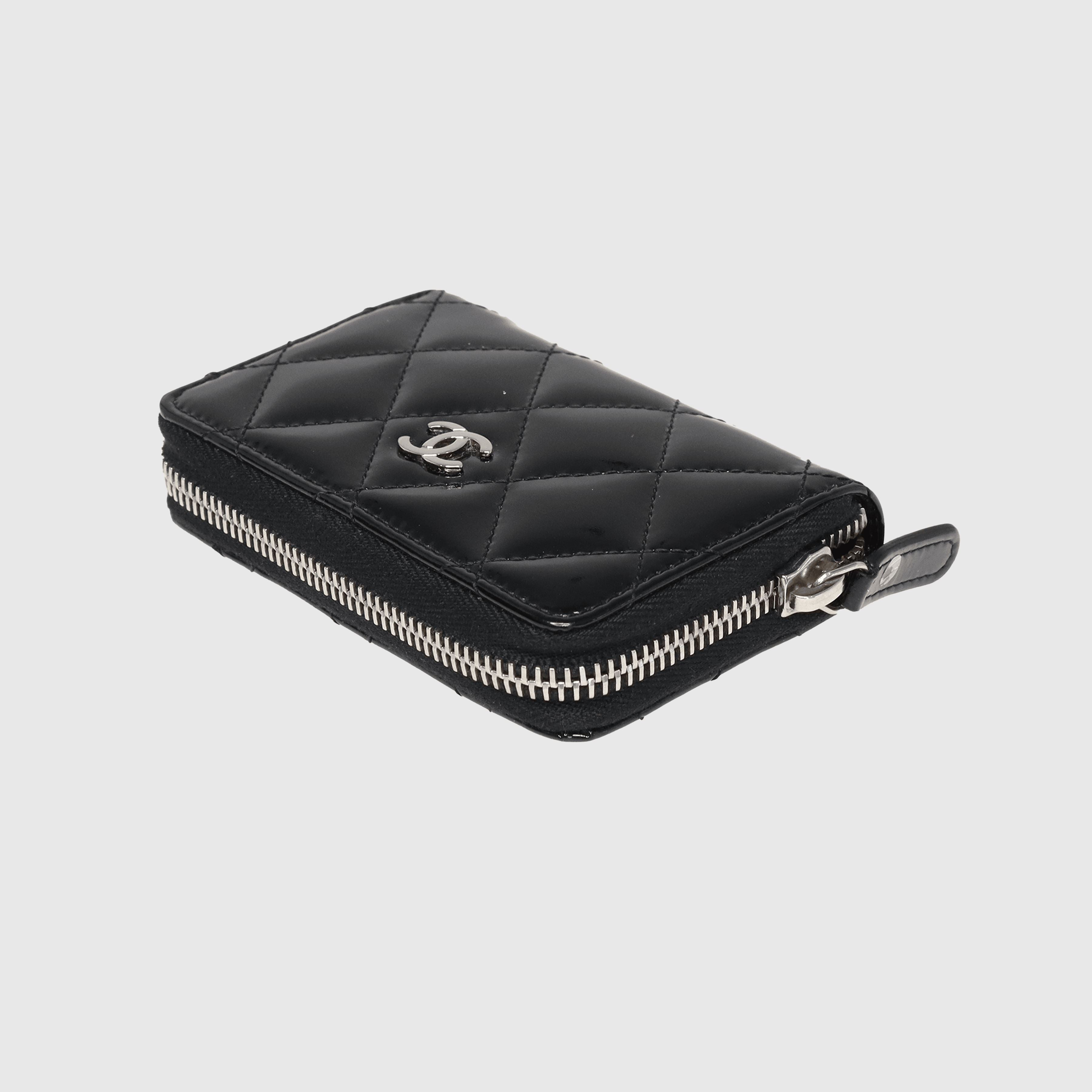 Black Quilted Zip Coin Purse