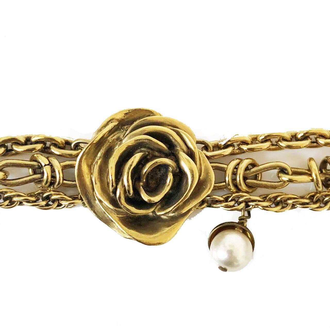 Christian Dior Floral Pearl Gold Plated Bracelet Bracelet Christian Dior 