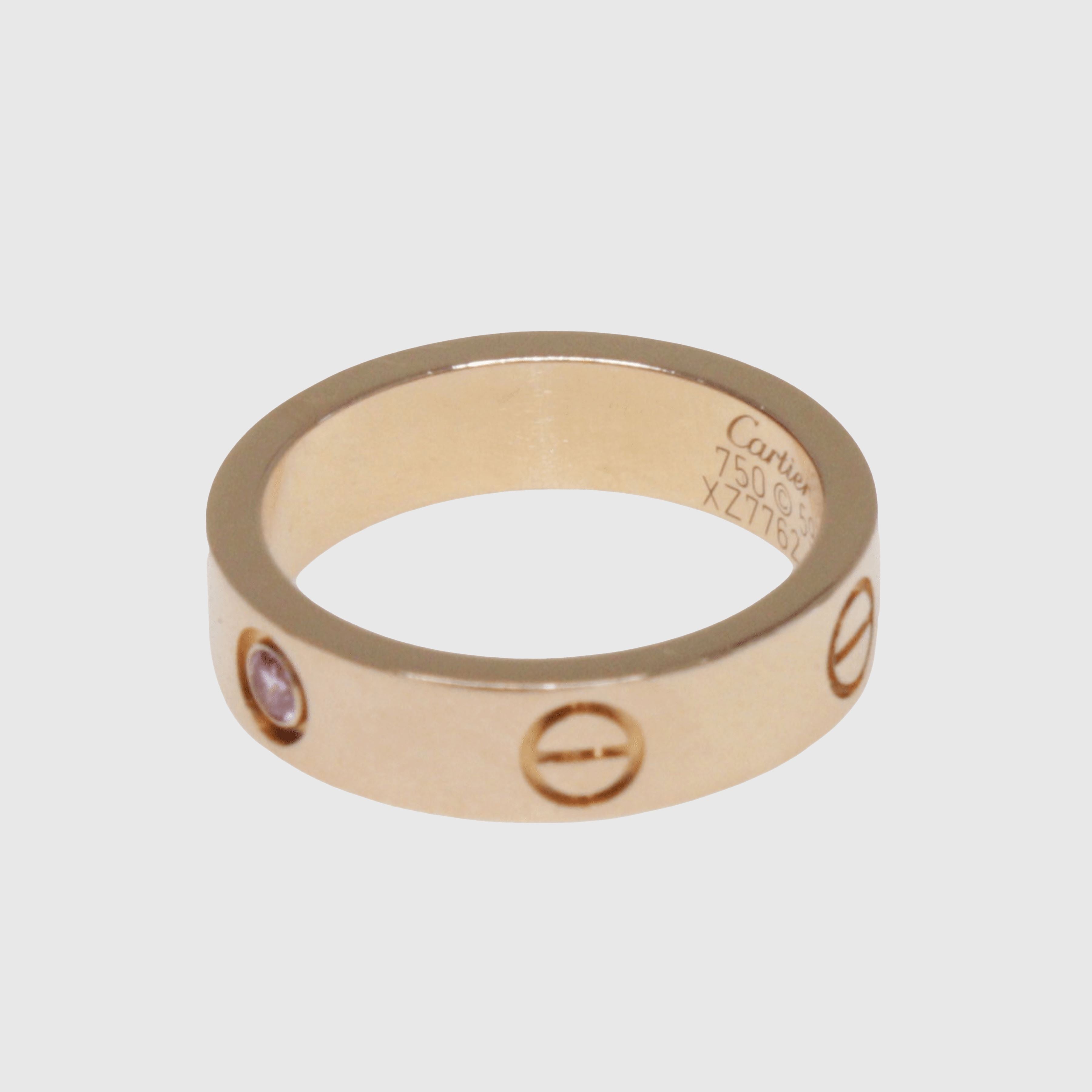 Rose Gold Love Band with Pink Sapphires Stone Ring