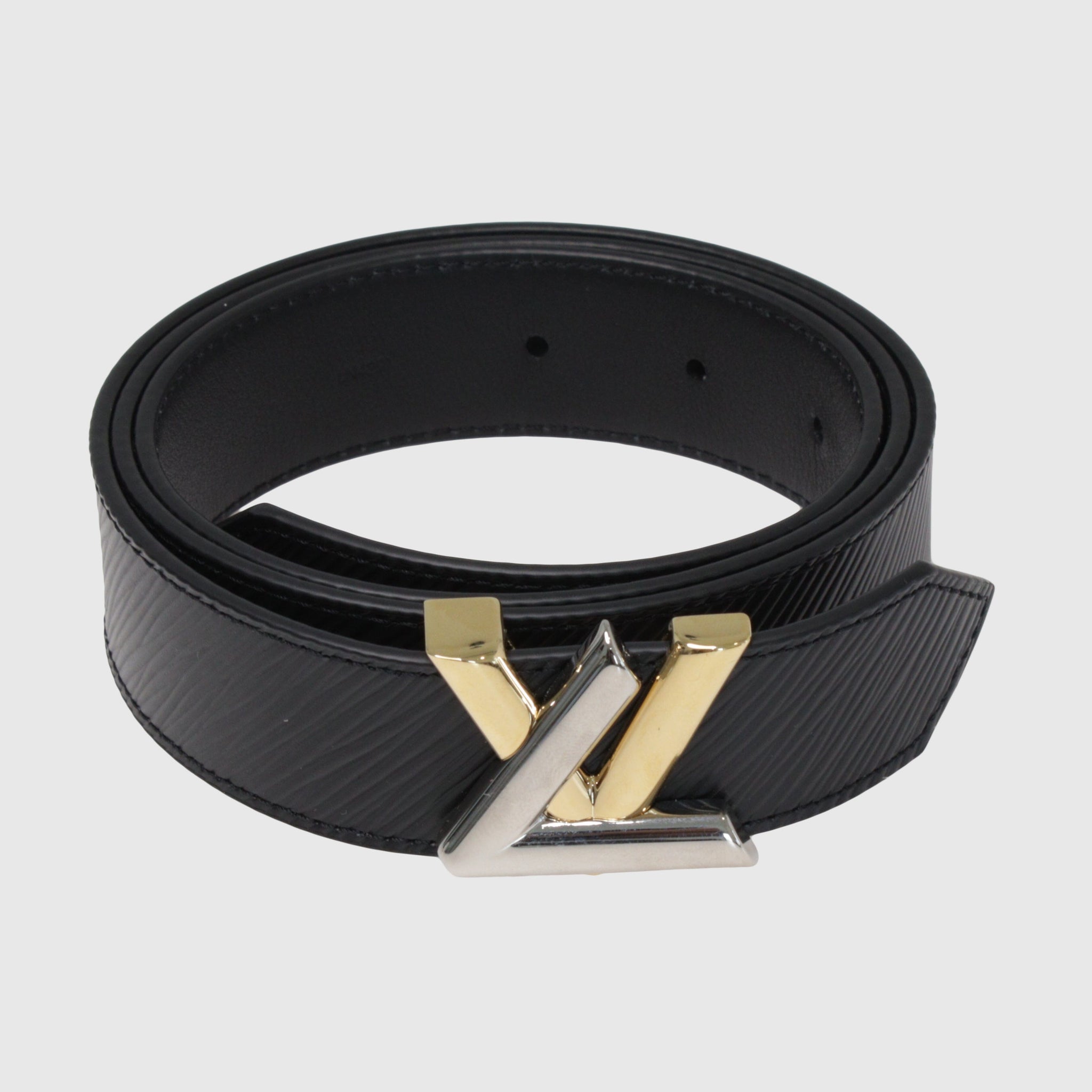 Louis Vuitton LV Twist Belt EPI Leather Medium 85 Black