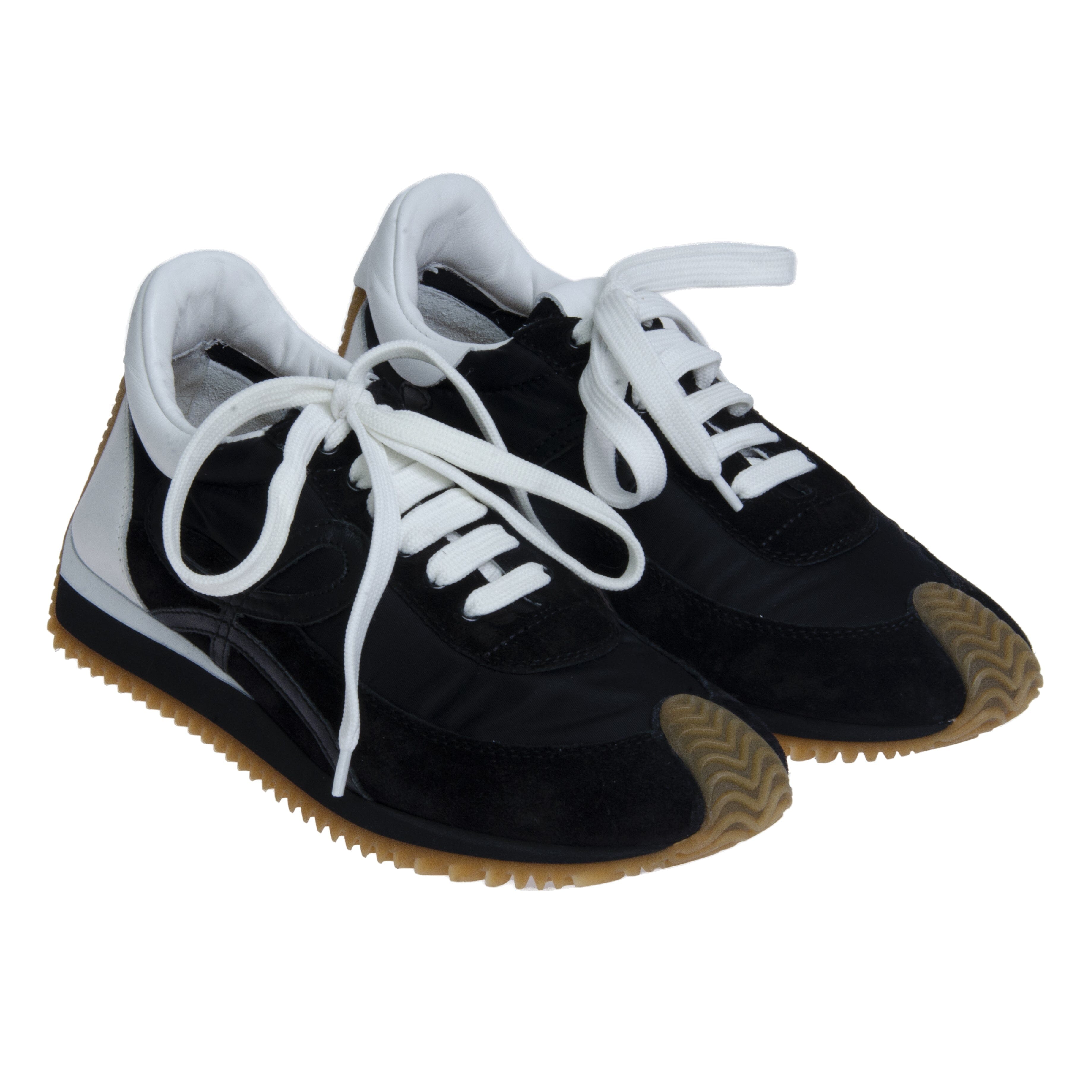 Black/White Flow Runner Sneakers