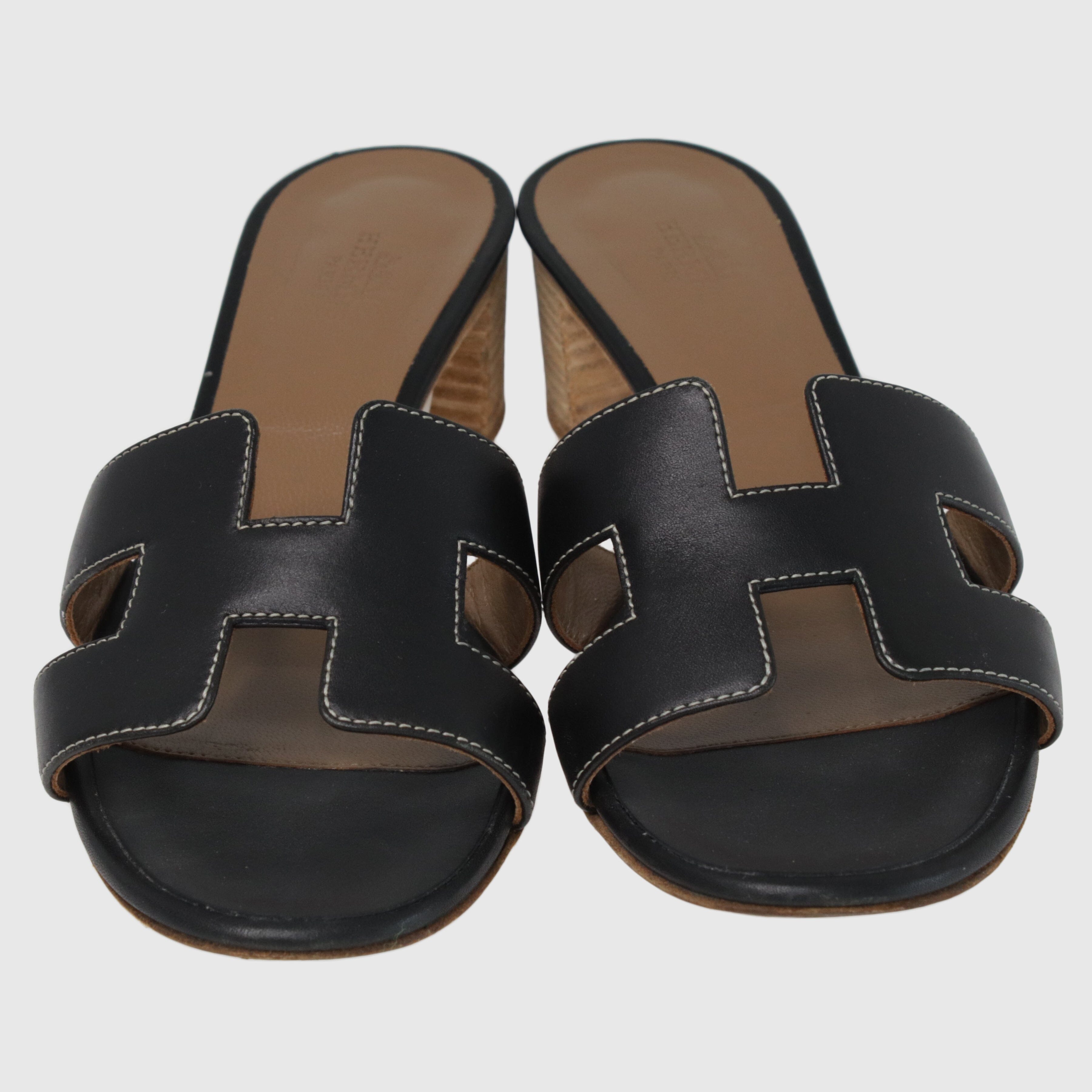 Black/Brown Bicolor Oasis Sandals