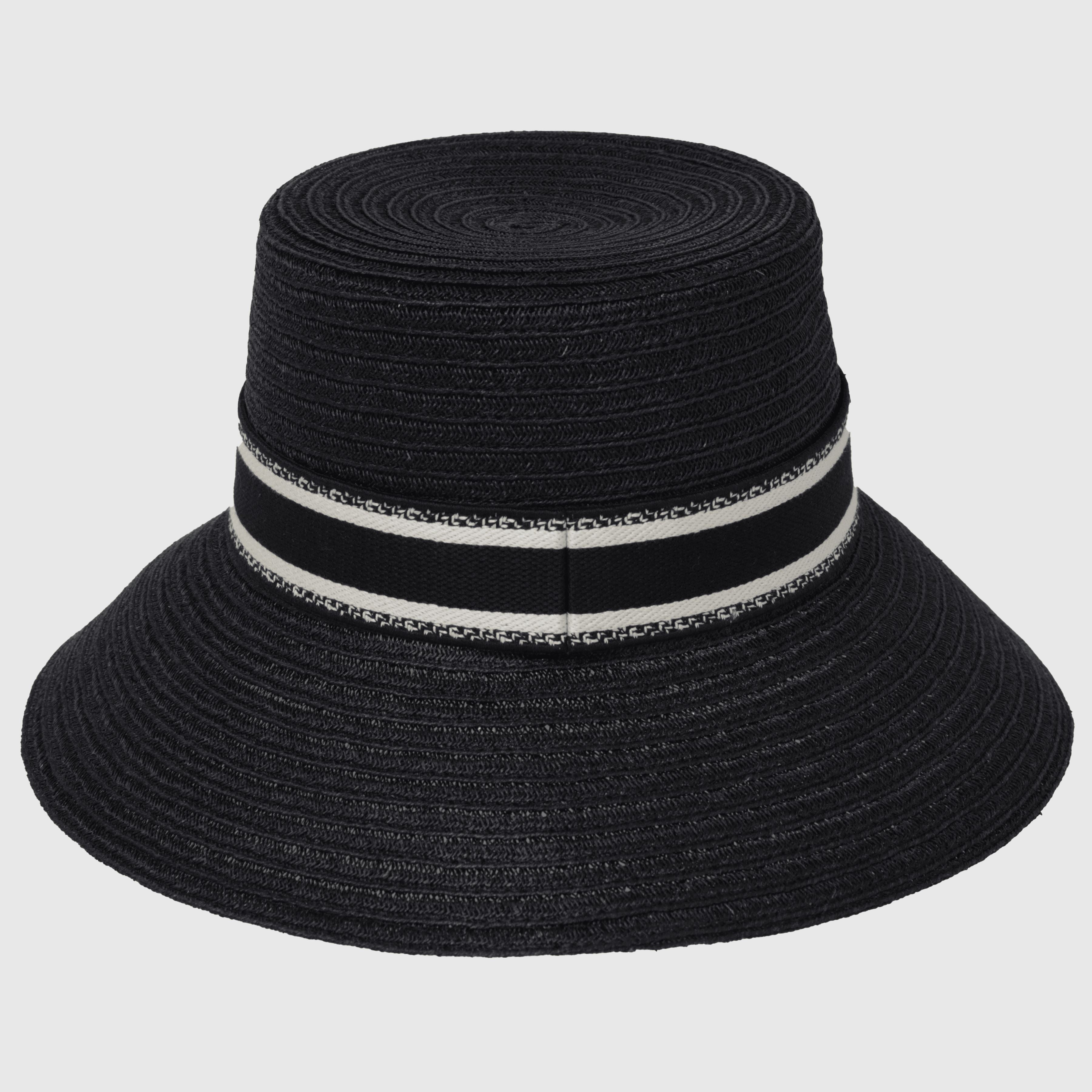 Black Logo Printed D-Bobby Large Brim Hat