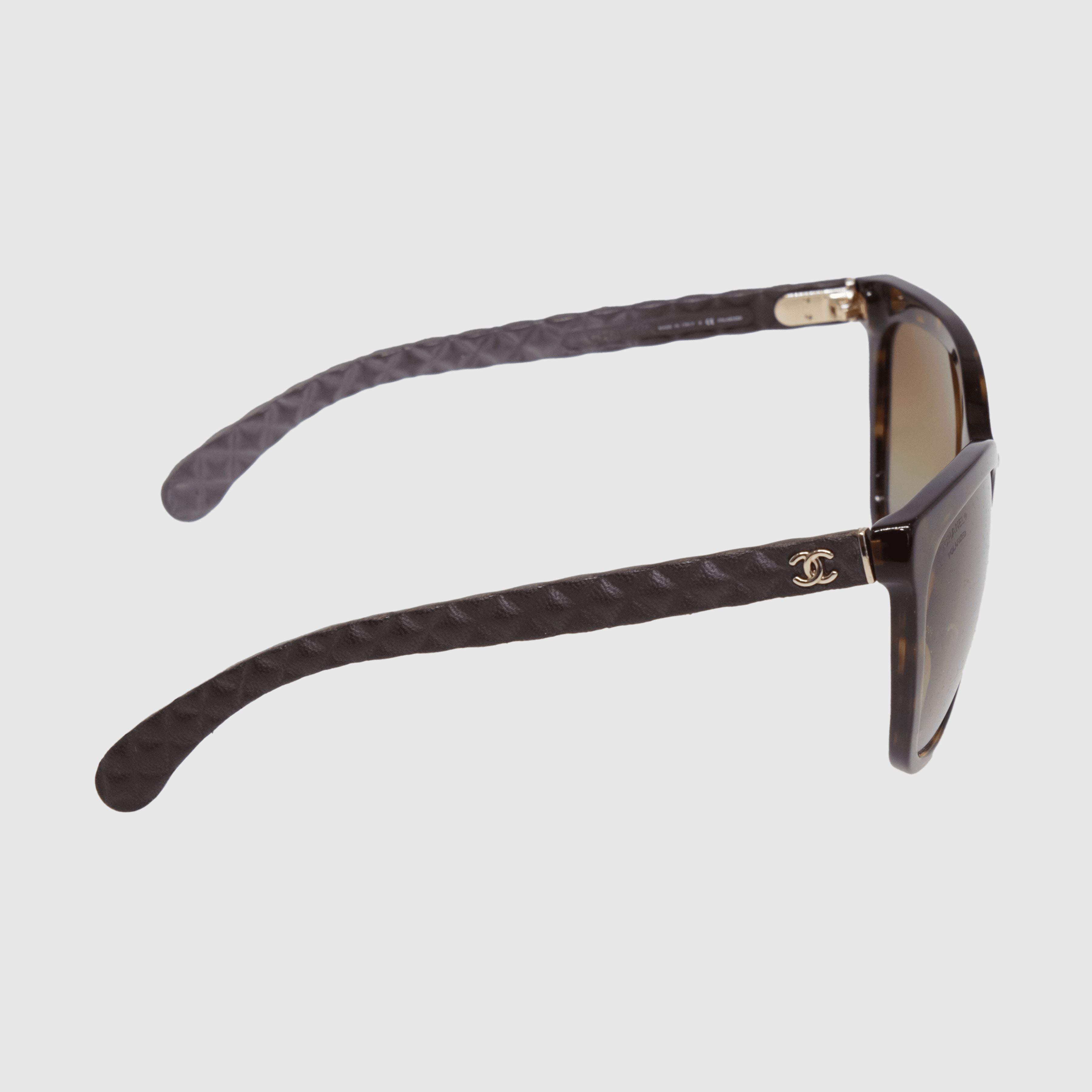 Black/Brown Cat Eye 5288 Polarised Sunglasses Accessories Chanel 