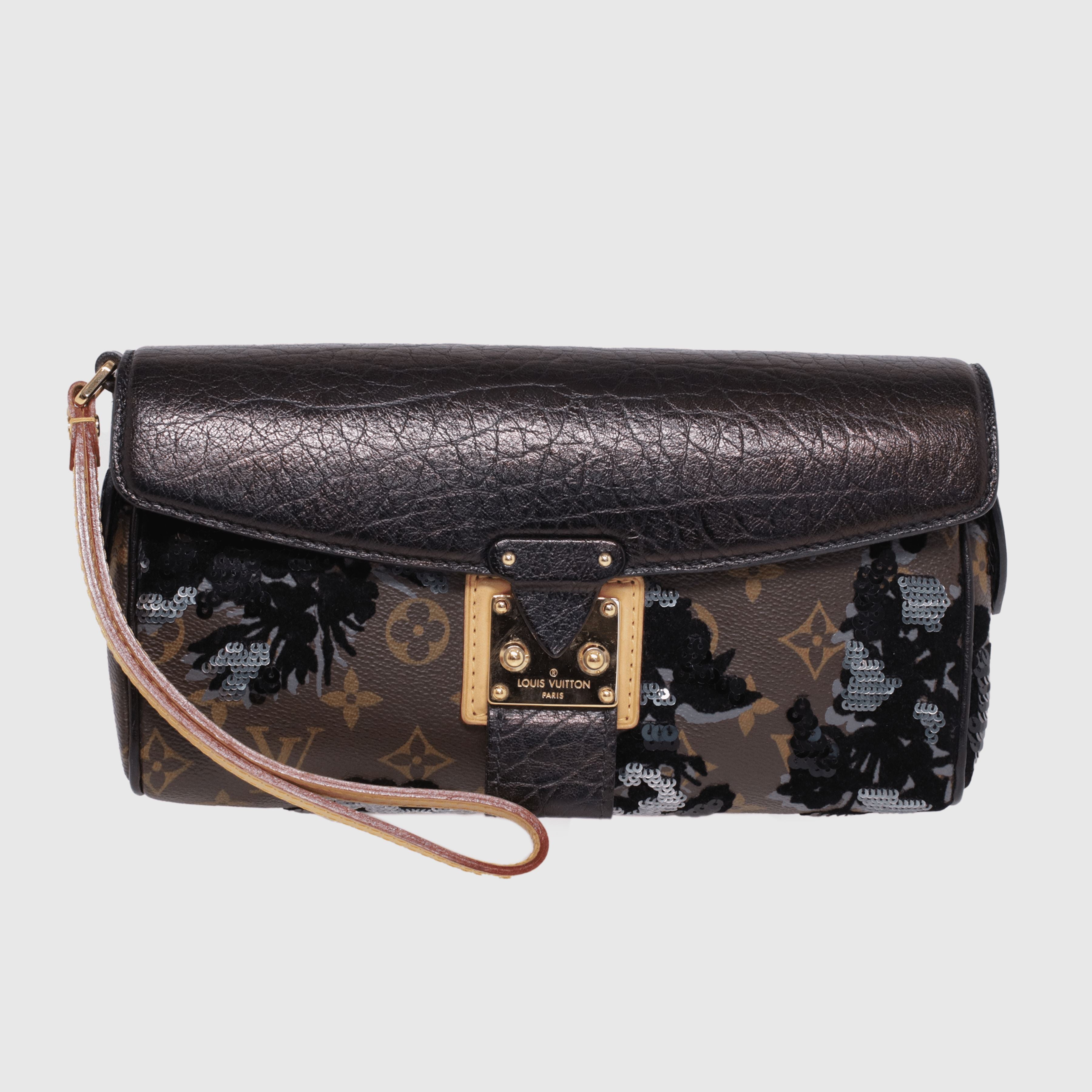 Brown/Black Monogram Limited Edition Fleur De Jais Manege Clutch Bag Louis Vuitton 