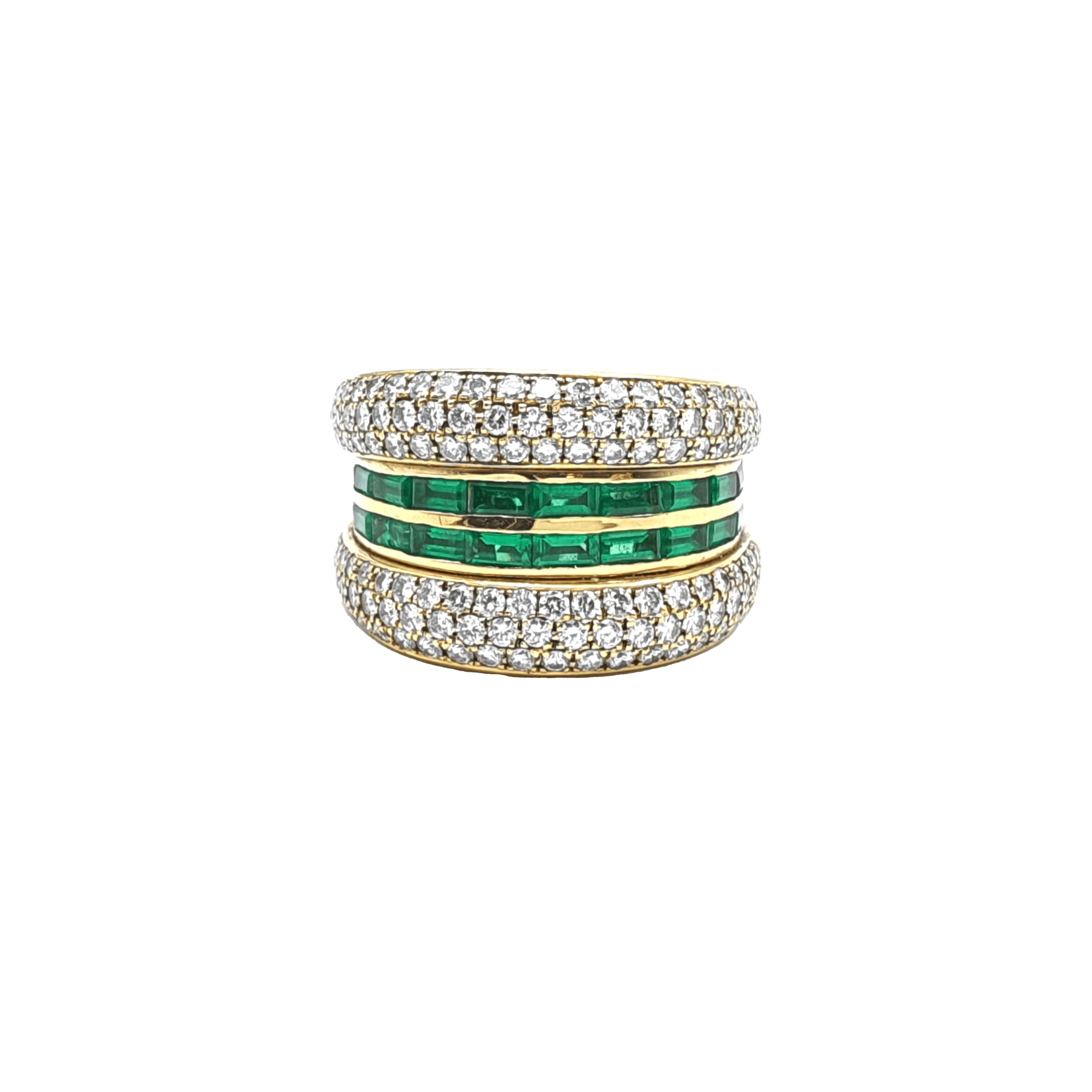 Chopard 18K Gold Diamond and Emerald Ring Fine Jewelry Chopard 