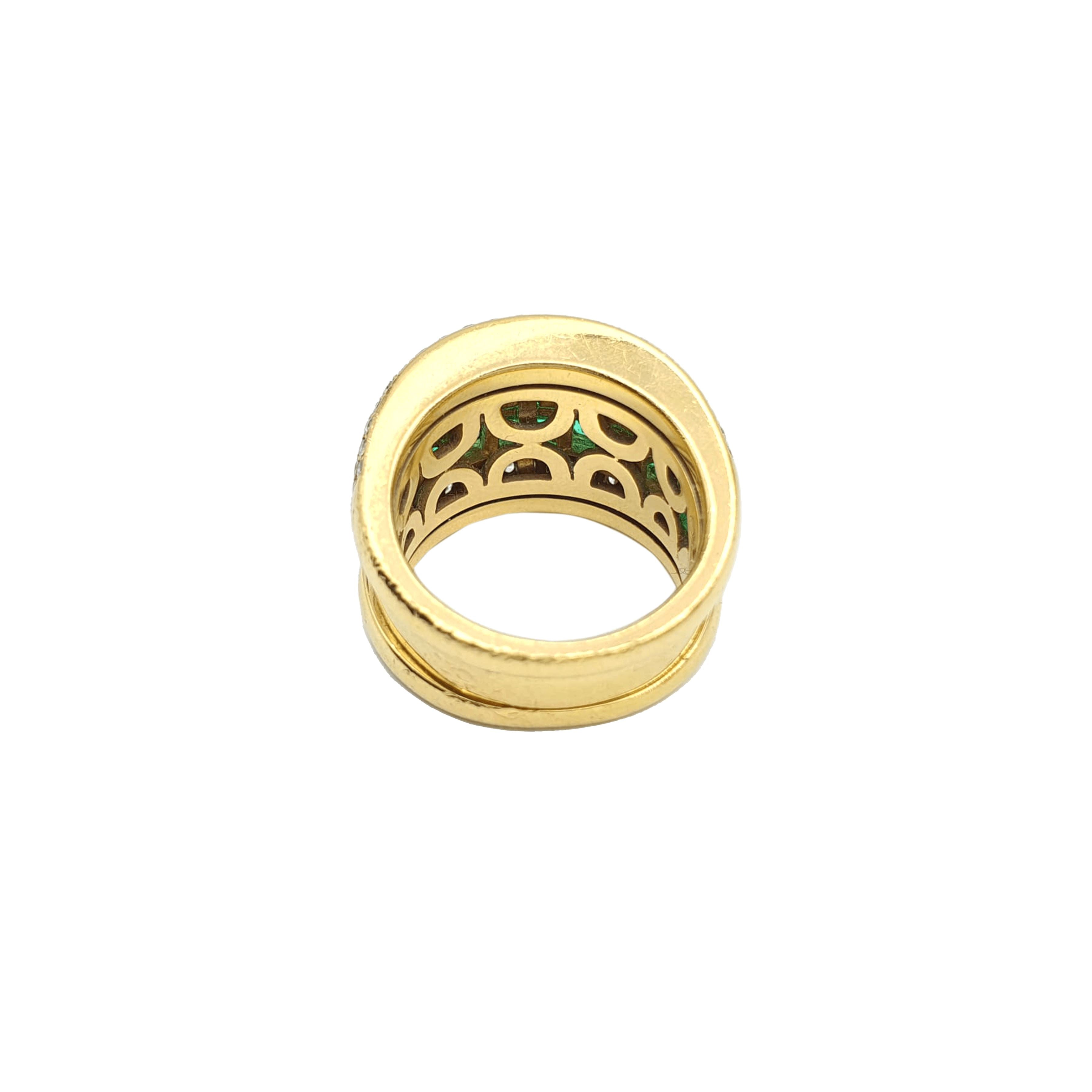 Chopard 18K Gold Diamond and Emerald Ring Fine Jewelry Chopard 