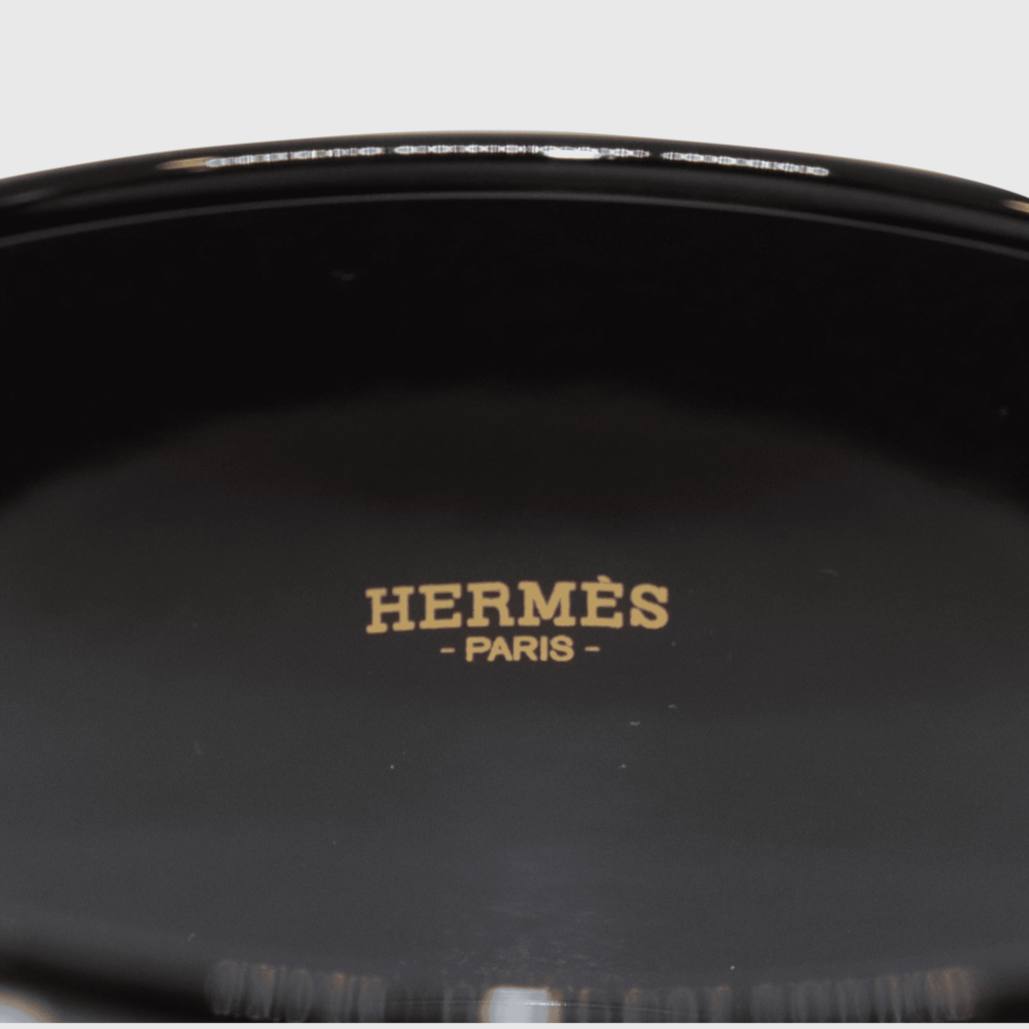 Bicolor Collier De Chien Print Enamel Mega Wide Bracelet Accessories Hermes 