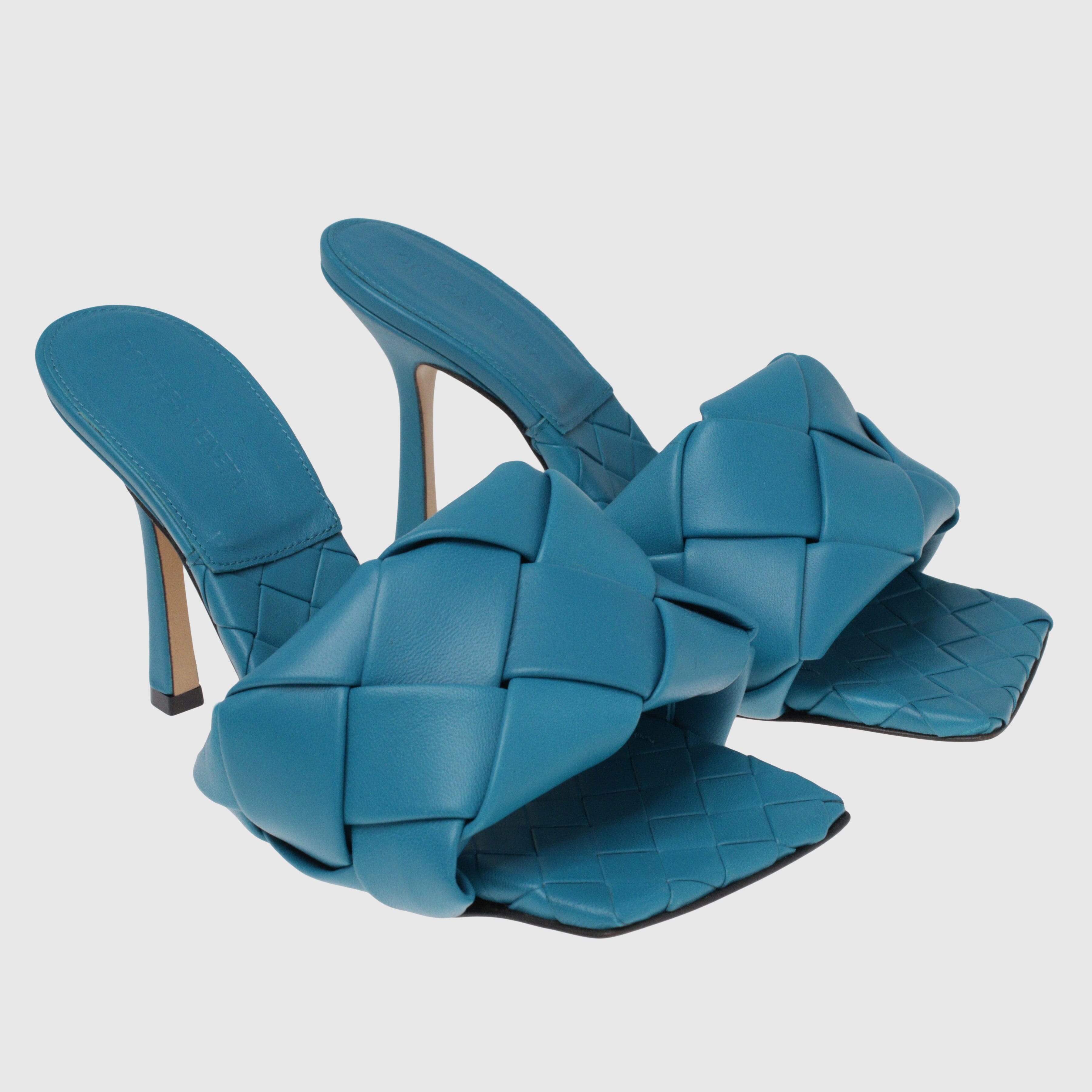 Blue Intrecciato Lido Slide Sandals - My Store