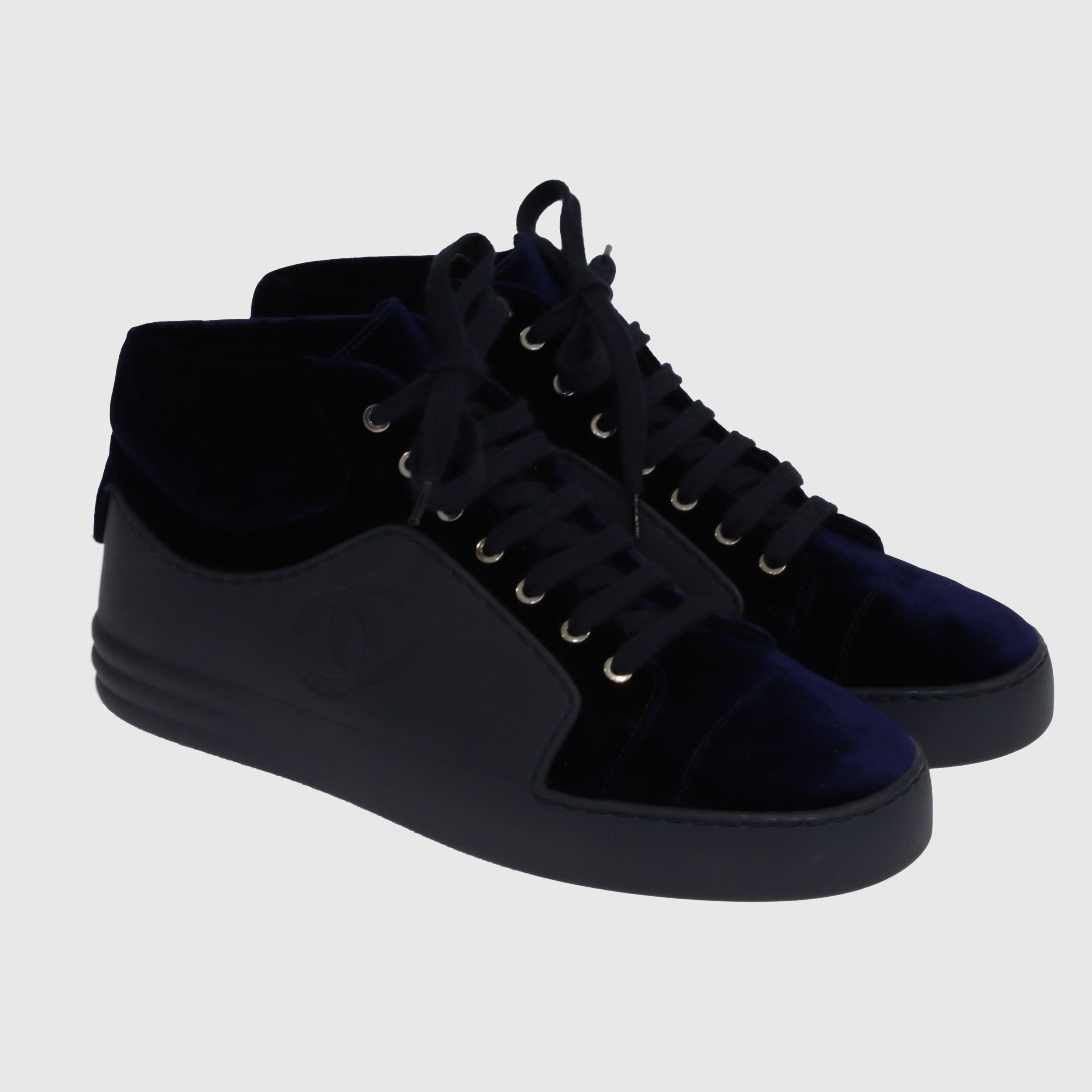 Navy Blue CC High Top Sneakers