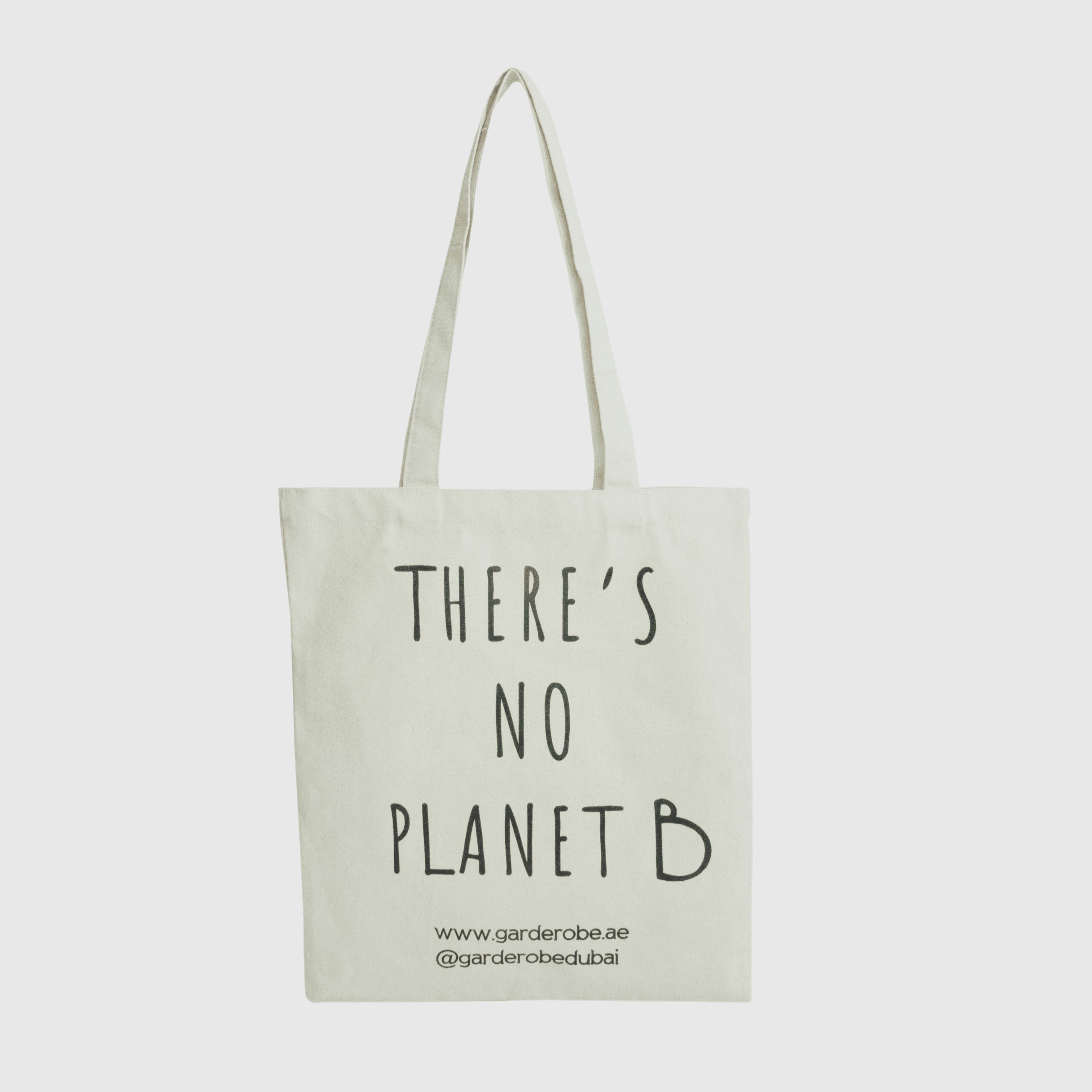 Beige/Black There's No Planet B Tote Bag