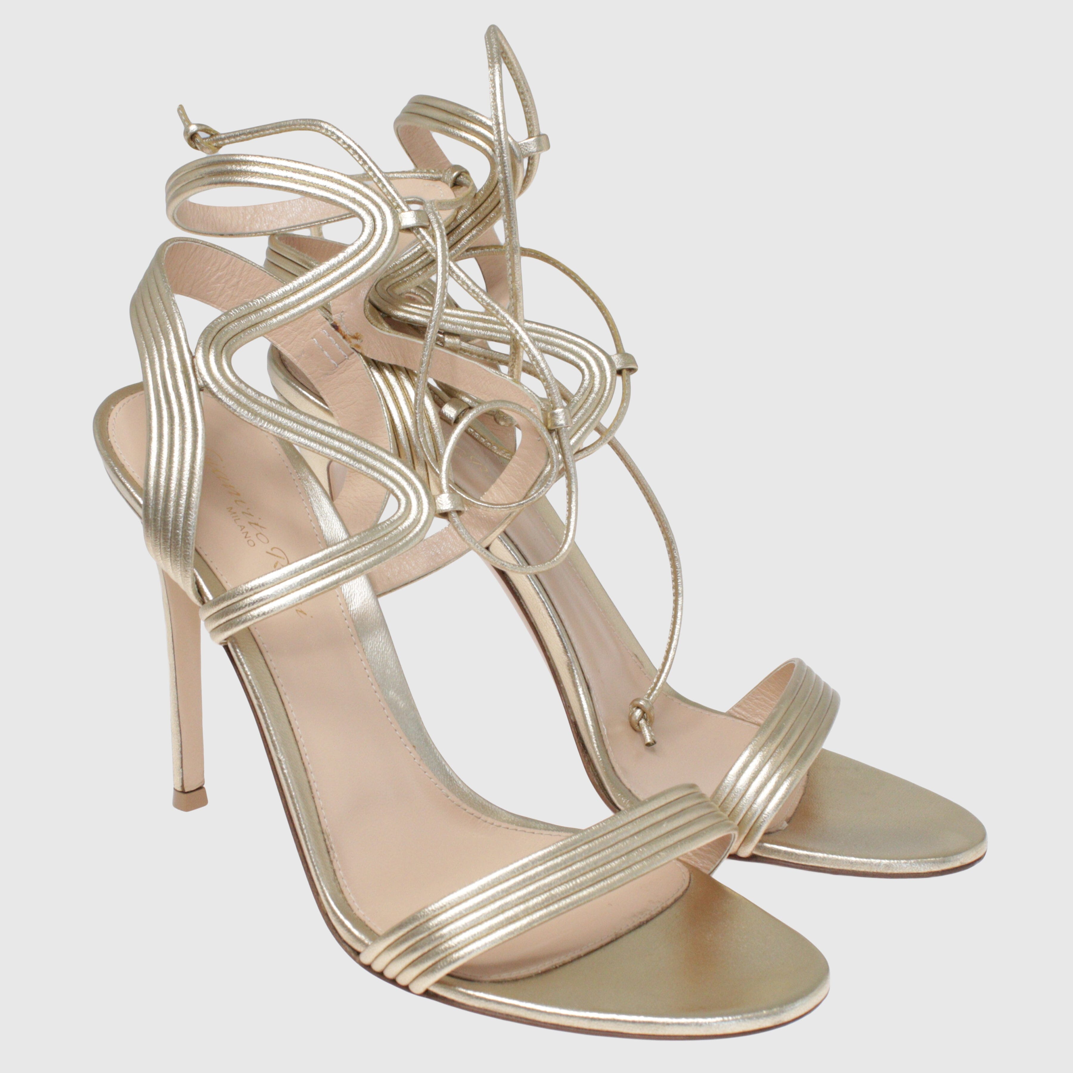 Gold ankle hot sale strap heels