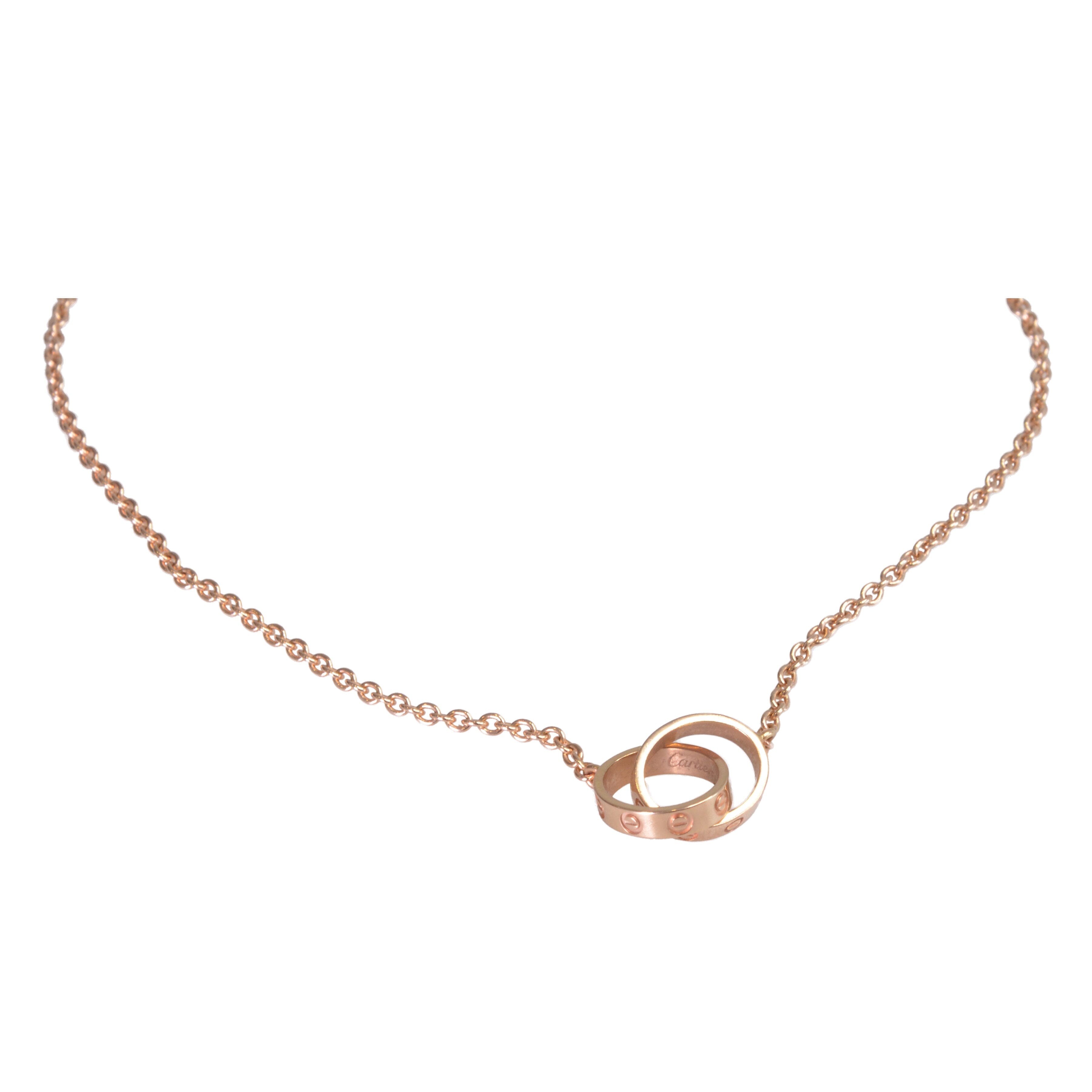 Cartier Interlocking 2 Hoops Pendant Love Necklace
