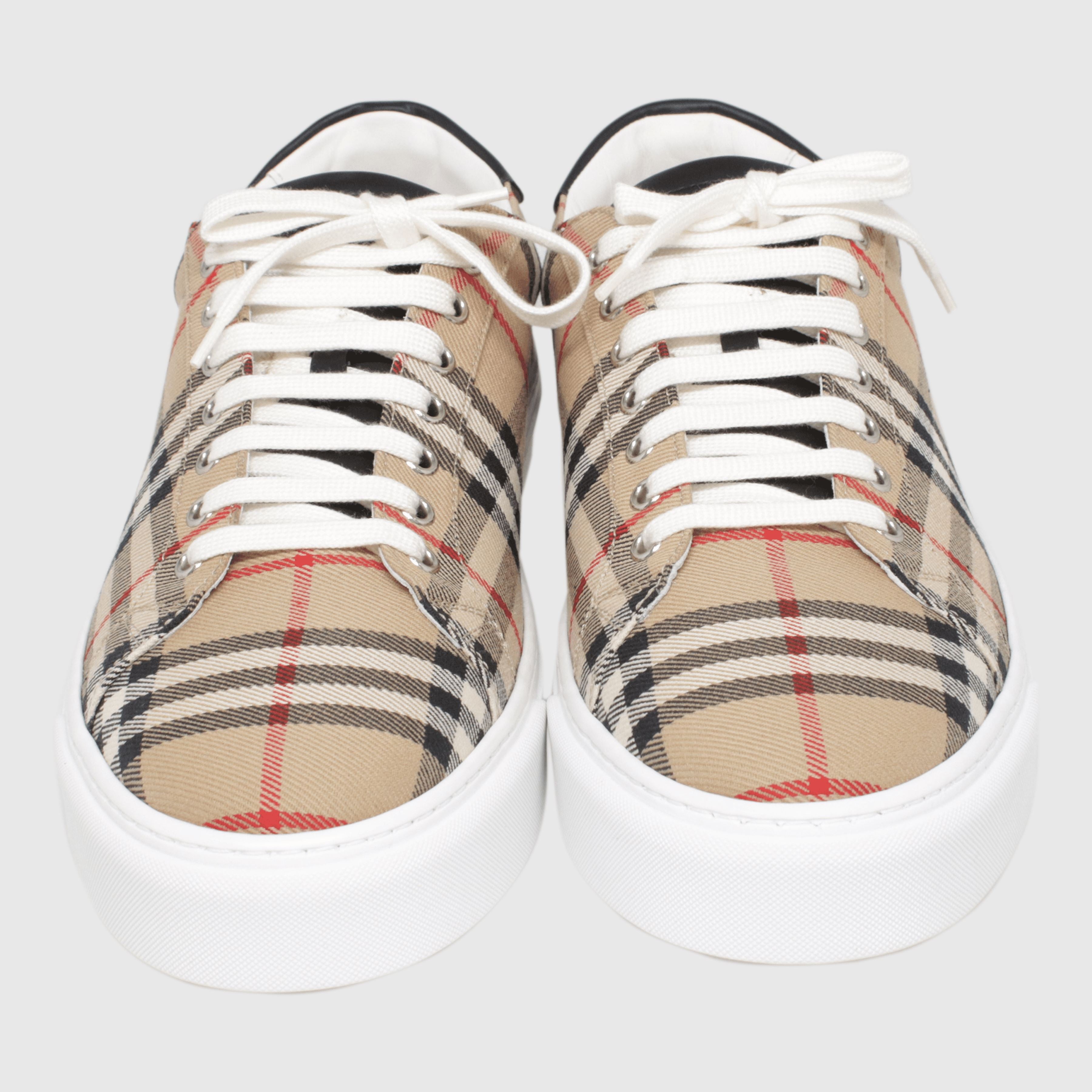 Checkered Lace Up Sneaker Shoes Burberry 