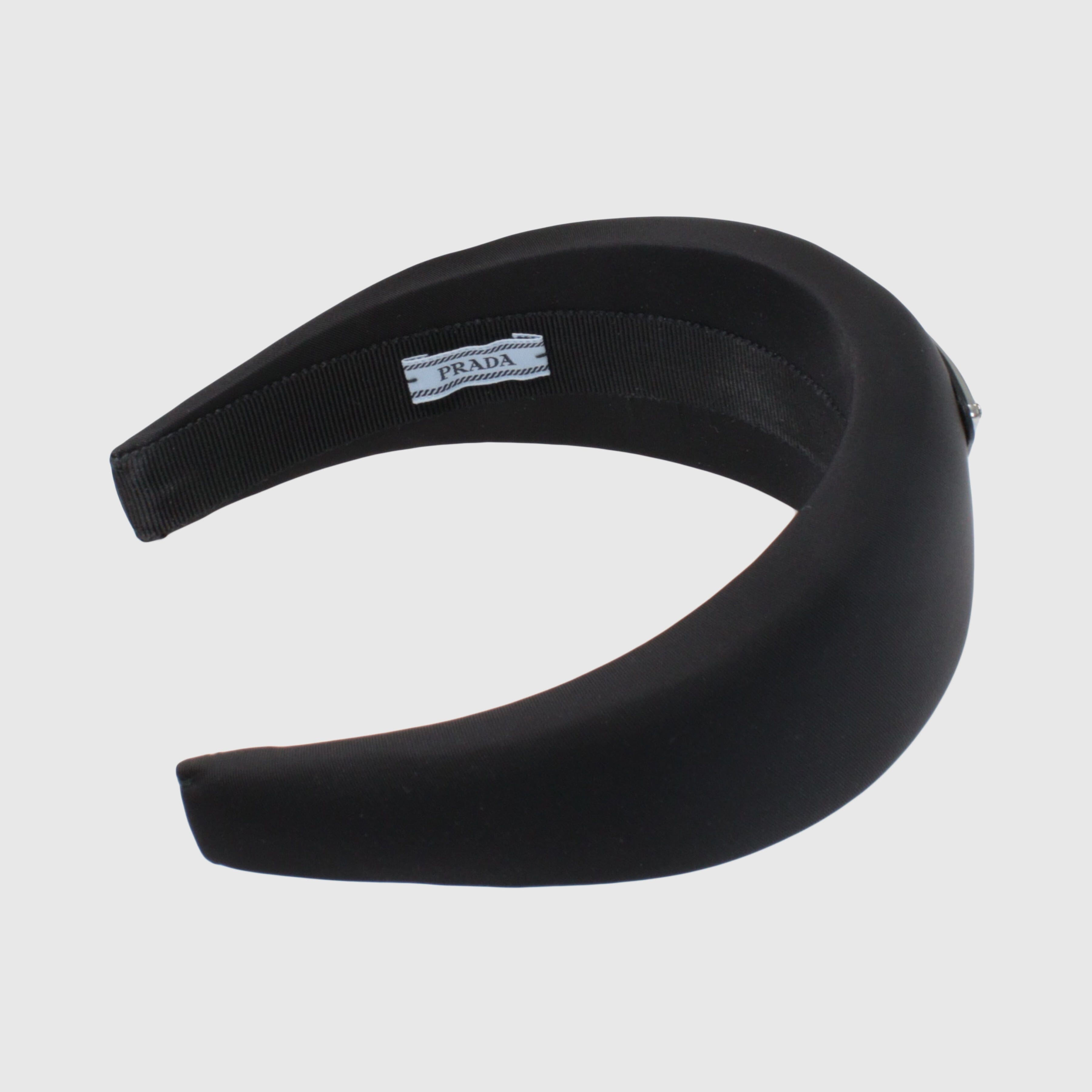 Black Logo Embellished Puffy Headband