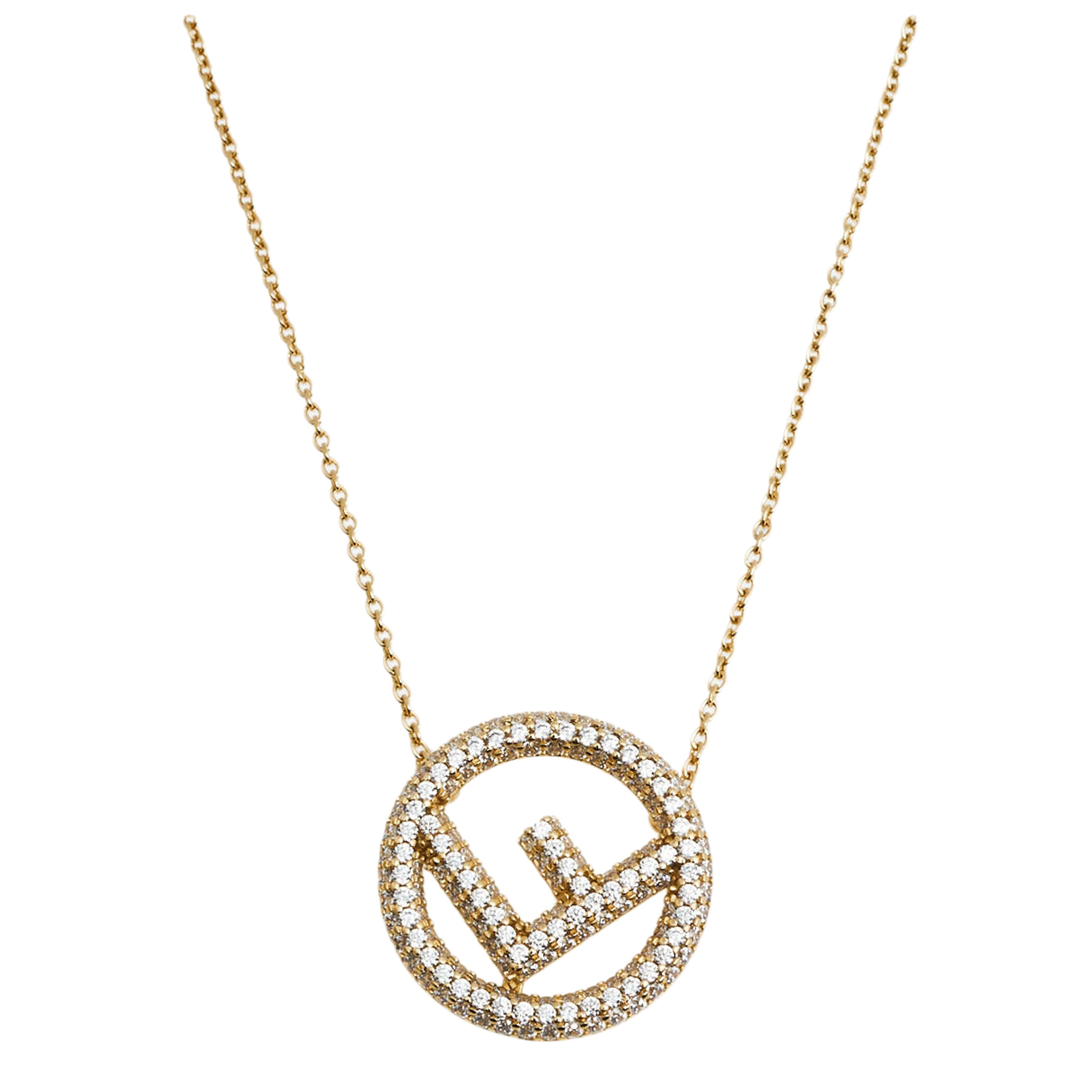 Fendi Palladium And Gold-colored Necklace in Metallic for Men | Lyst