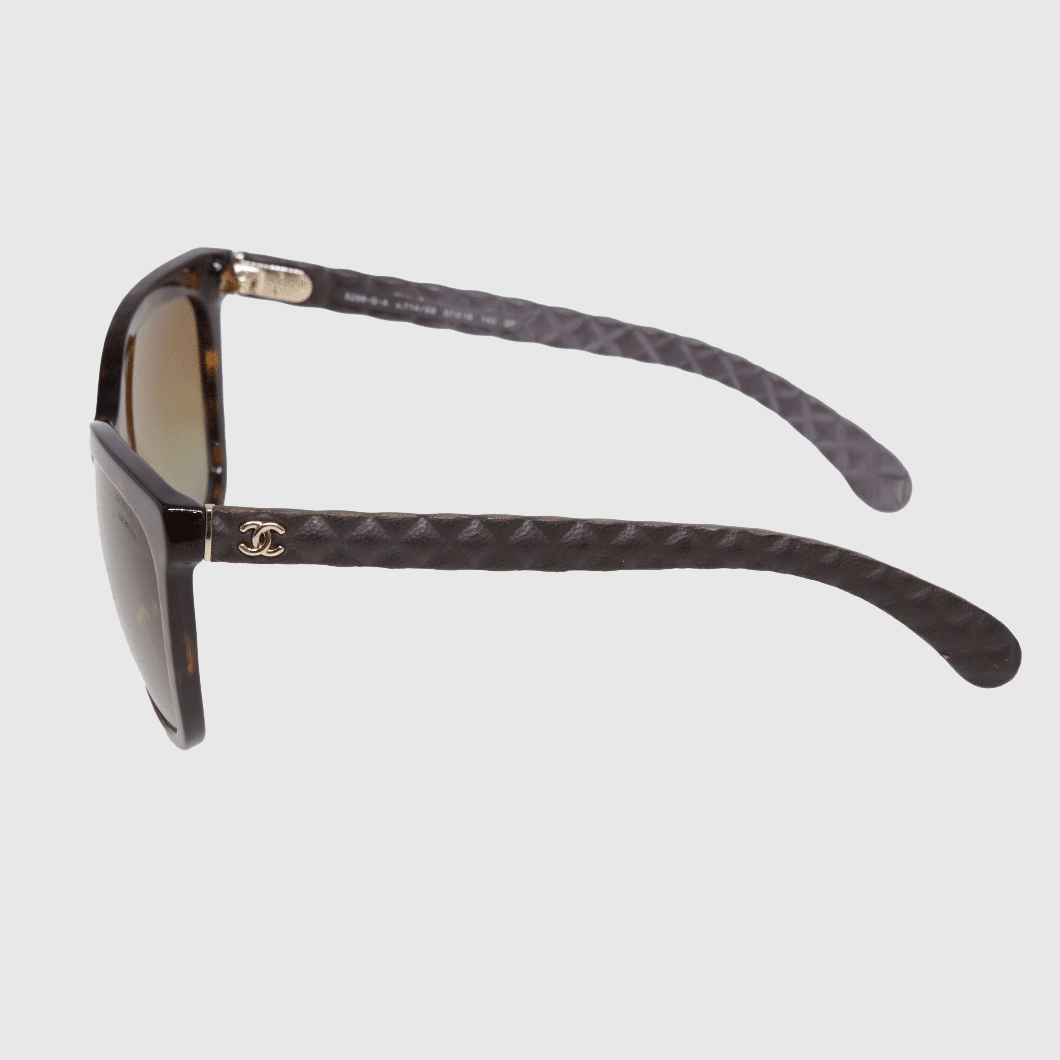 Black/Brown Cat Eye 5288 Polarised Sunglasses Accessories Chanel 