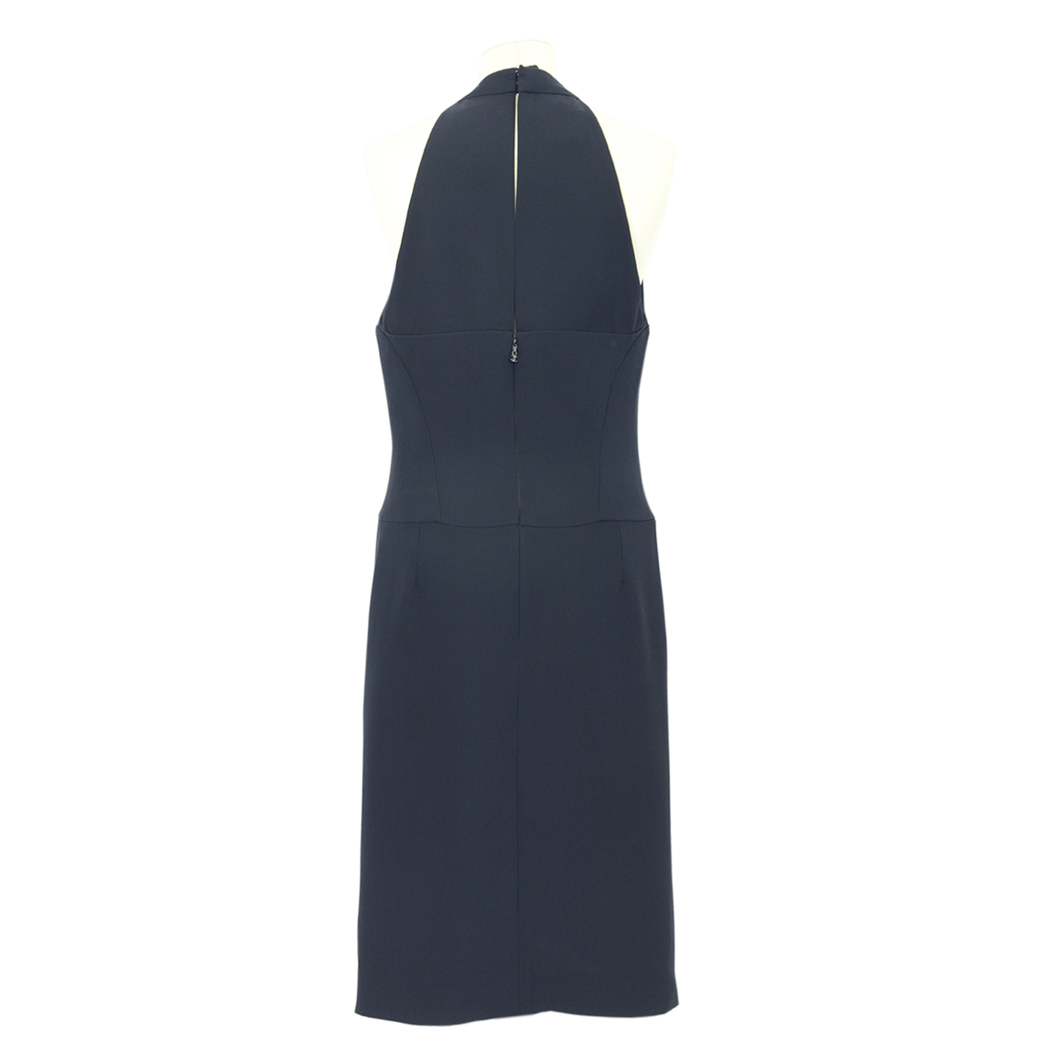 Chanel Navy Blue Bow Sleeveless Dress Clothing Chanel 