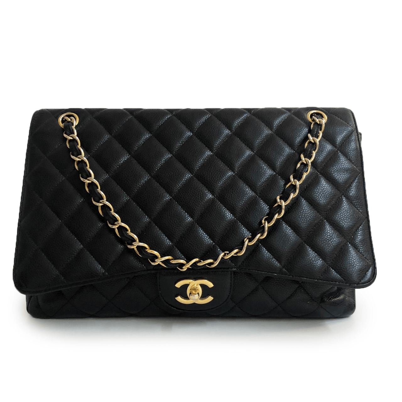Chanel Black Caviar Leather Maxi Flap Bag
