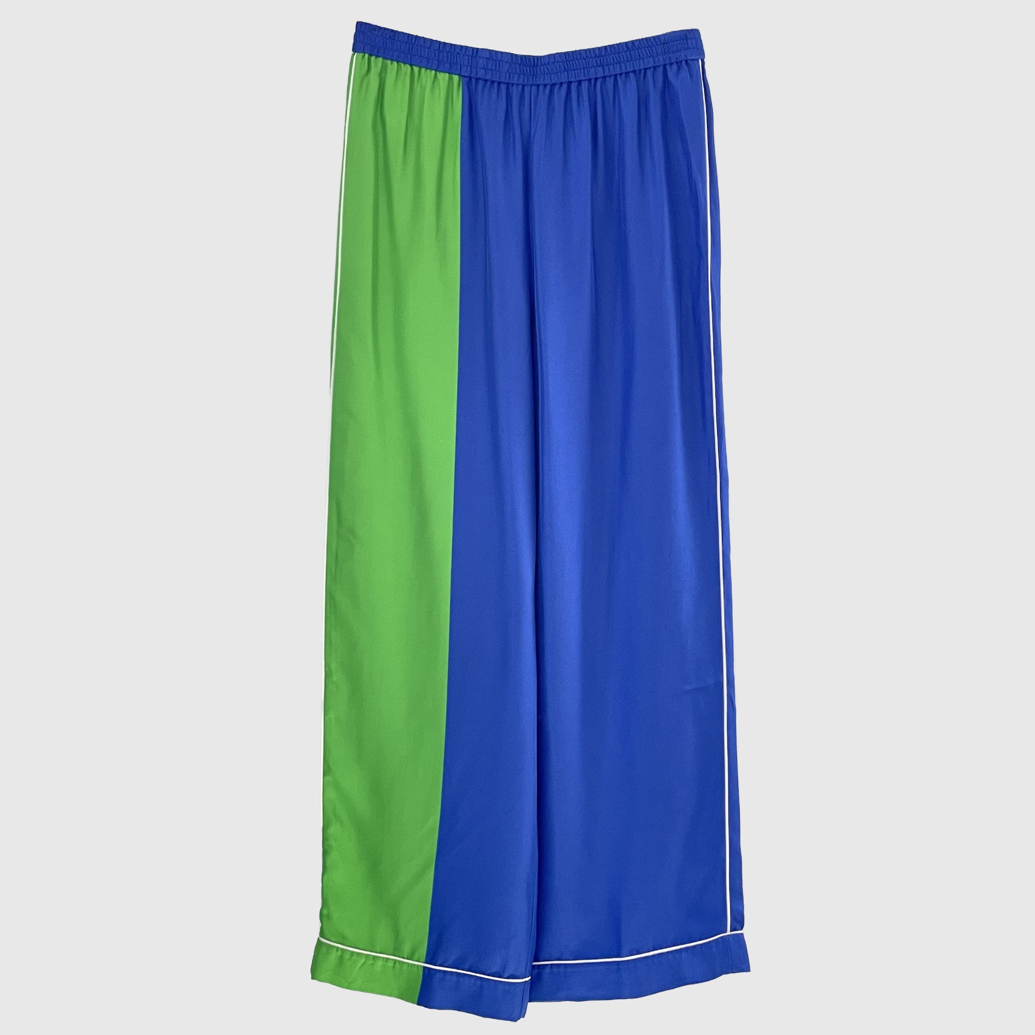 Blue/Green Elastic Waist Trouser
