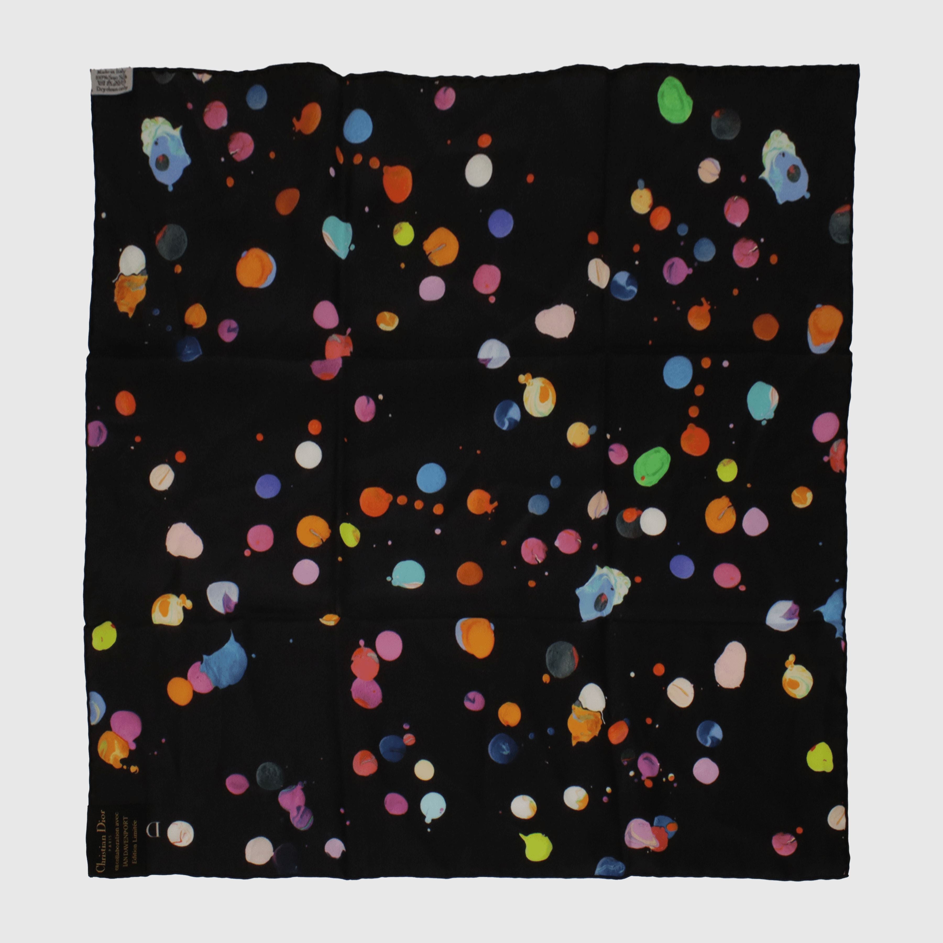 Black/Multicolor Limited Edition Spotted Scarf Accessories Dior x Ian Davenport 