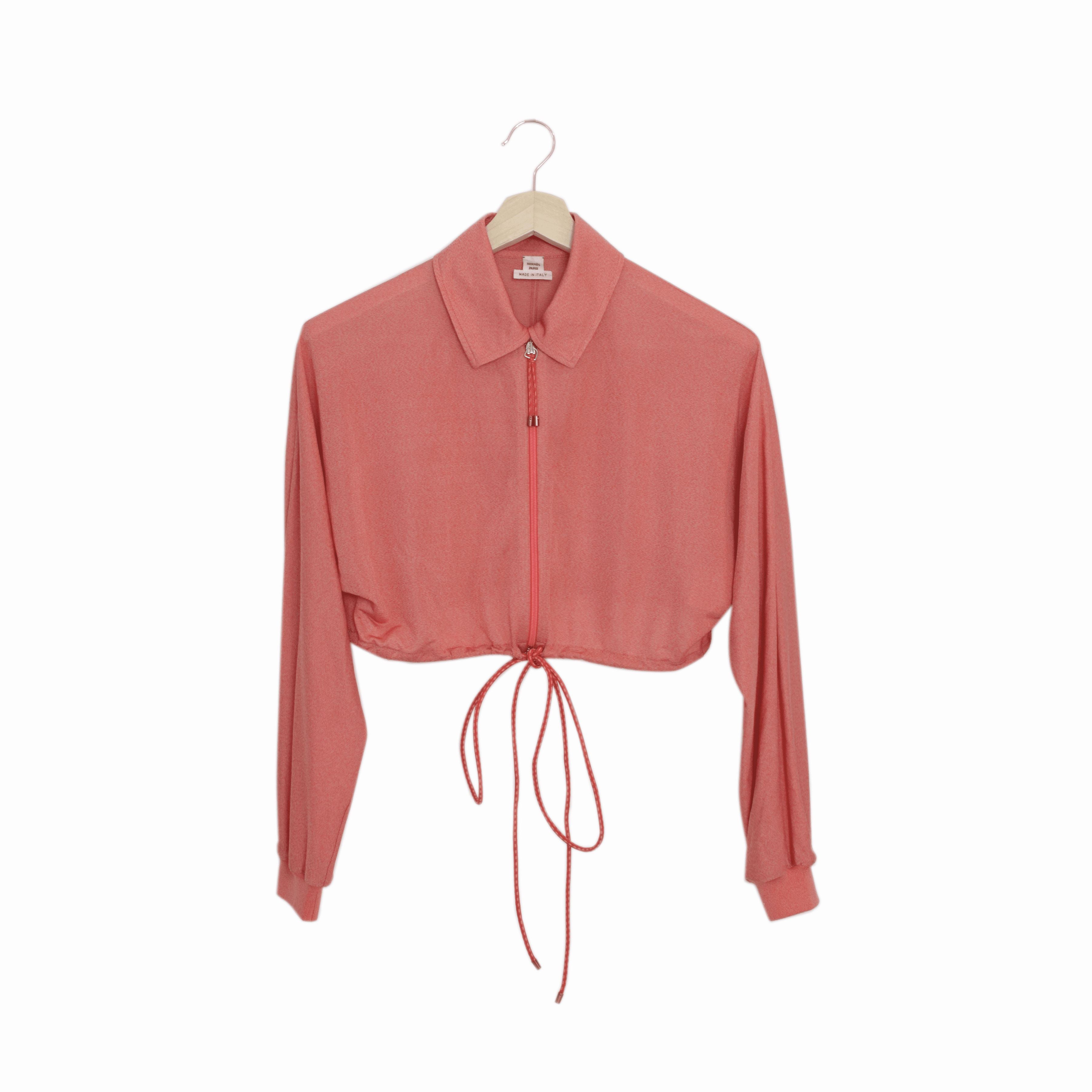 Coral Pink Flared Trouser and Short Top Set Clothing Hermes 