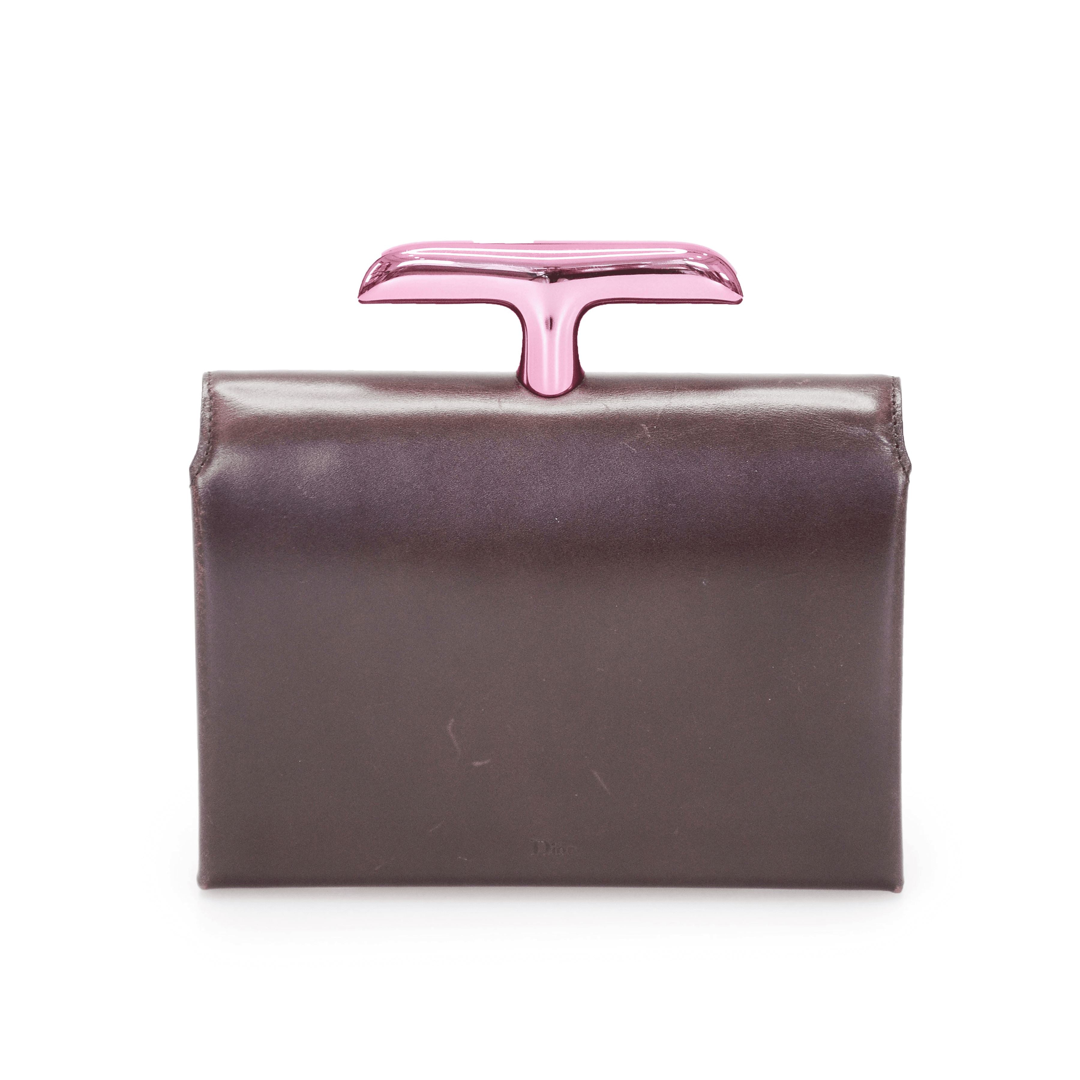 Dior Dark Chocolate Leather Small Handbag Bag Christian Dior 