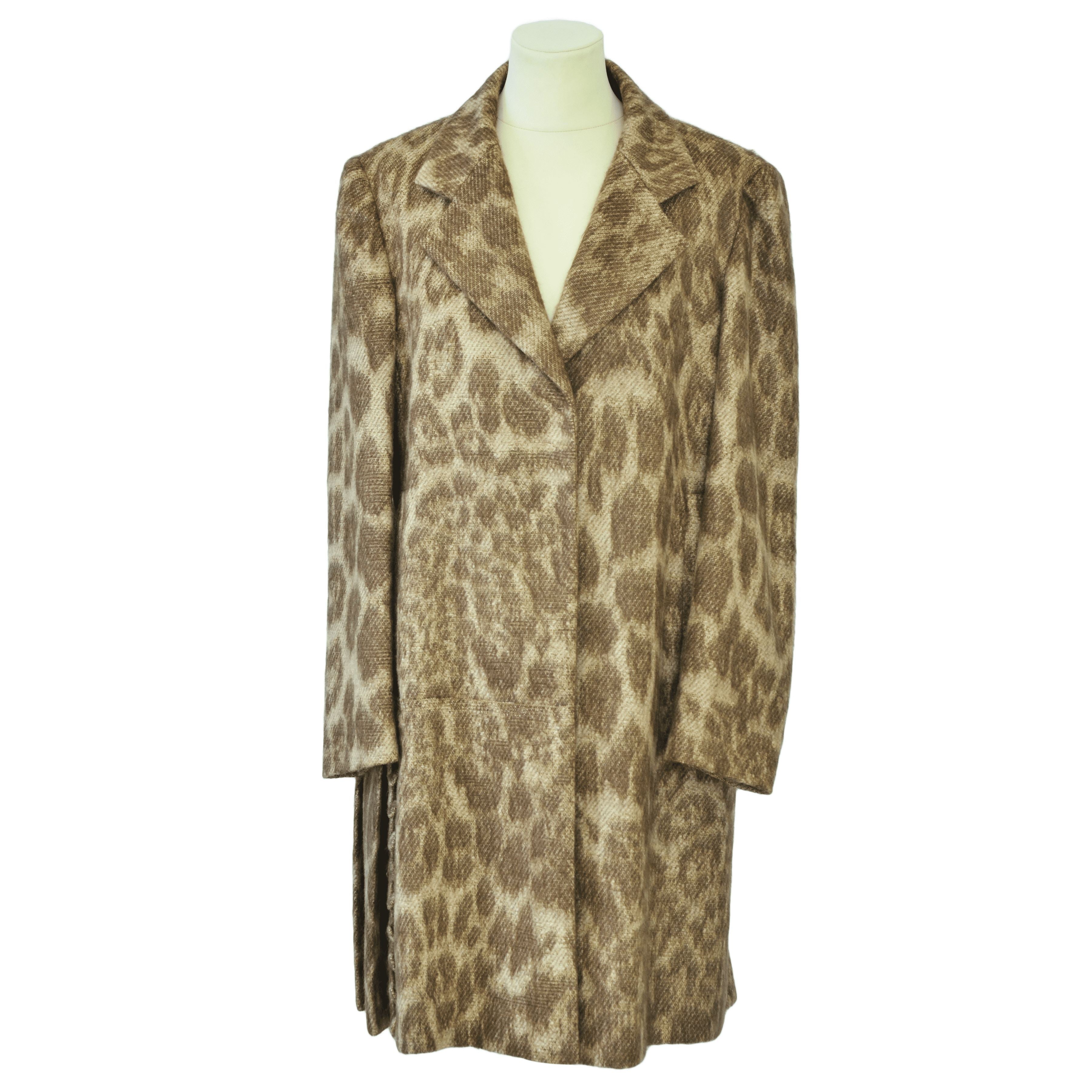 Brown/Beige Pleated Coat Clothing Prada 