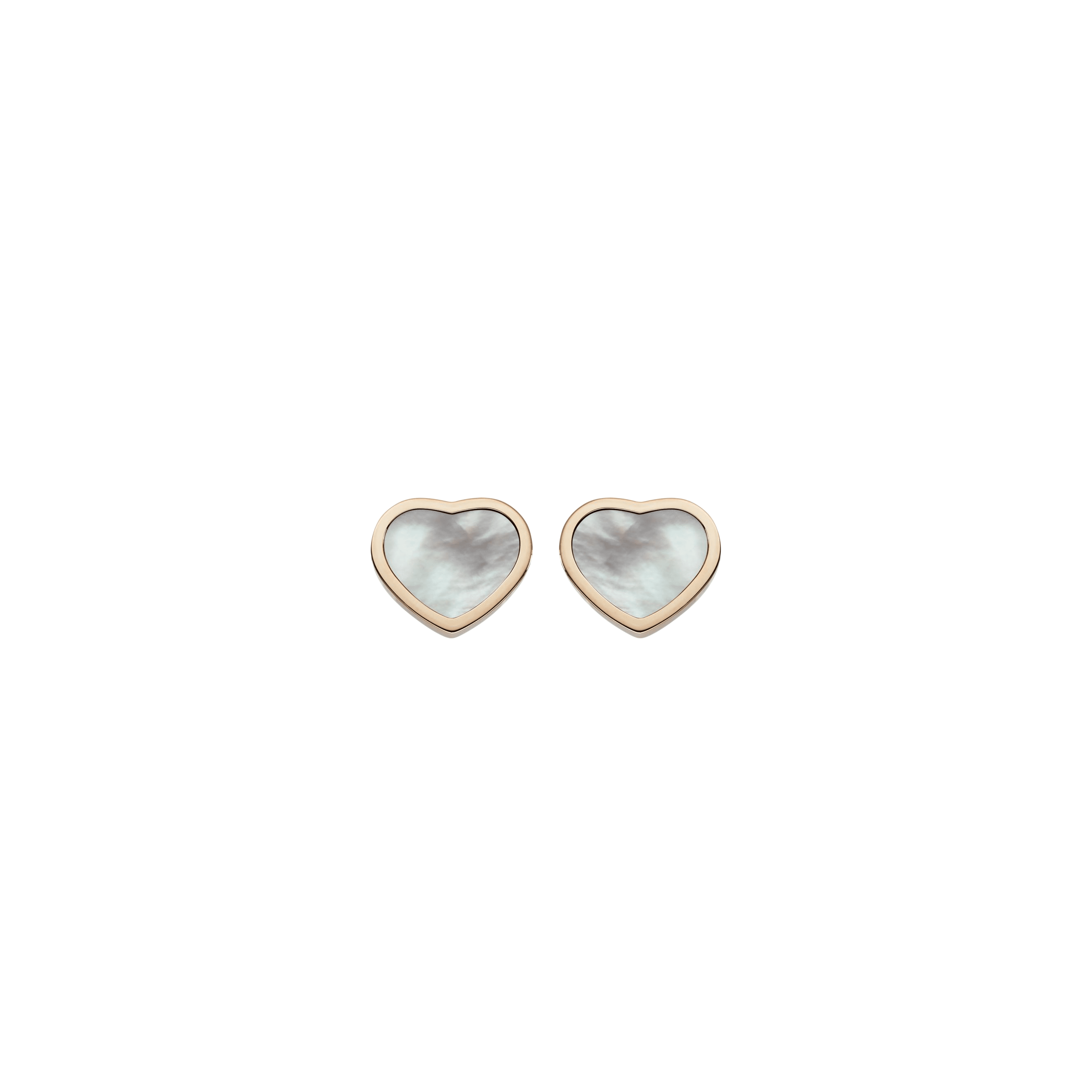 Rose Gold and Mother-of-Pearl Happy Hearts Stud Earrings