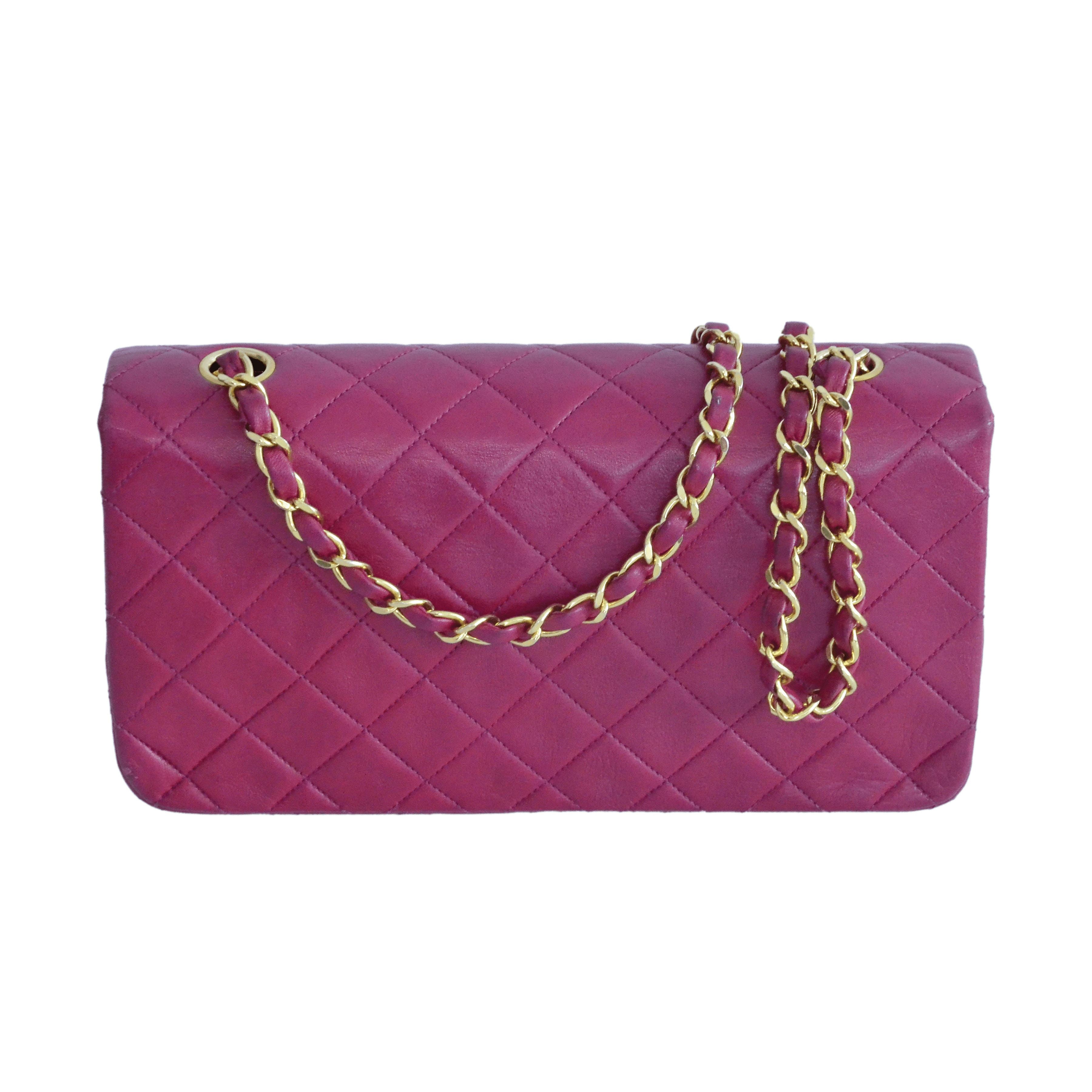 Fuchsia CC Timeless Single Flap Bag Bag Chanel 