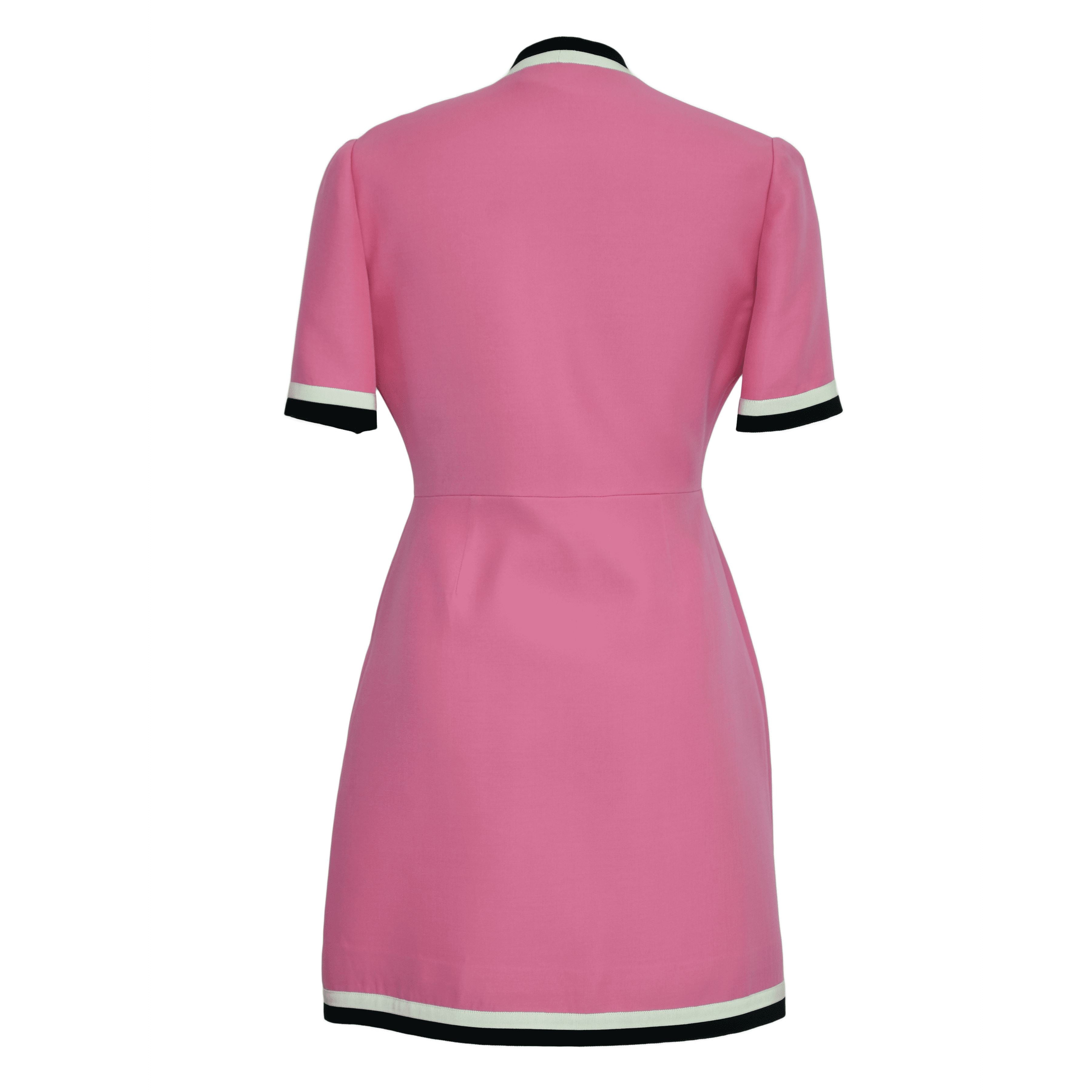 Pink Web Stripe Pocket Detail Dress Clothing Gucci 