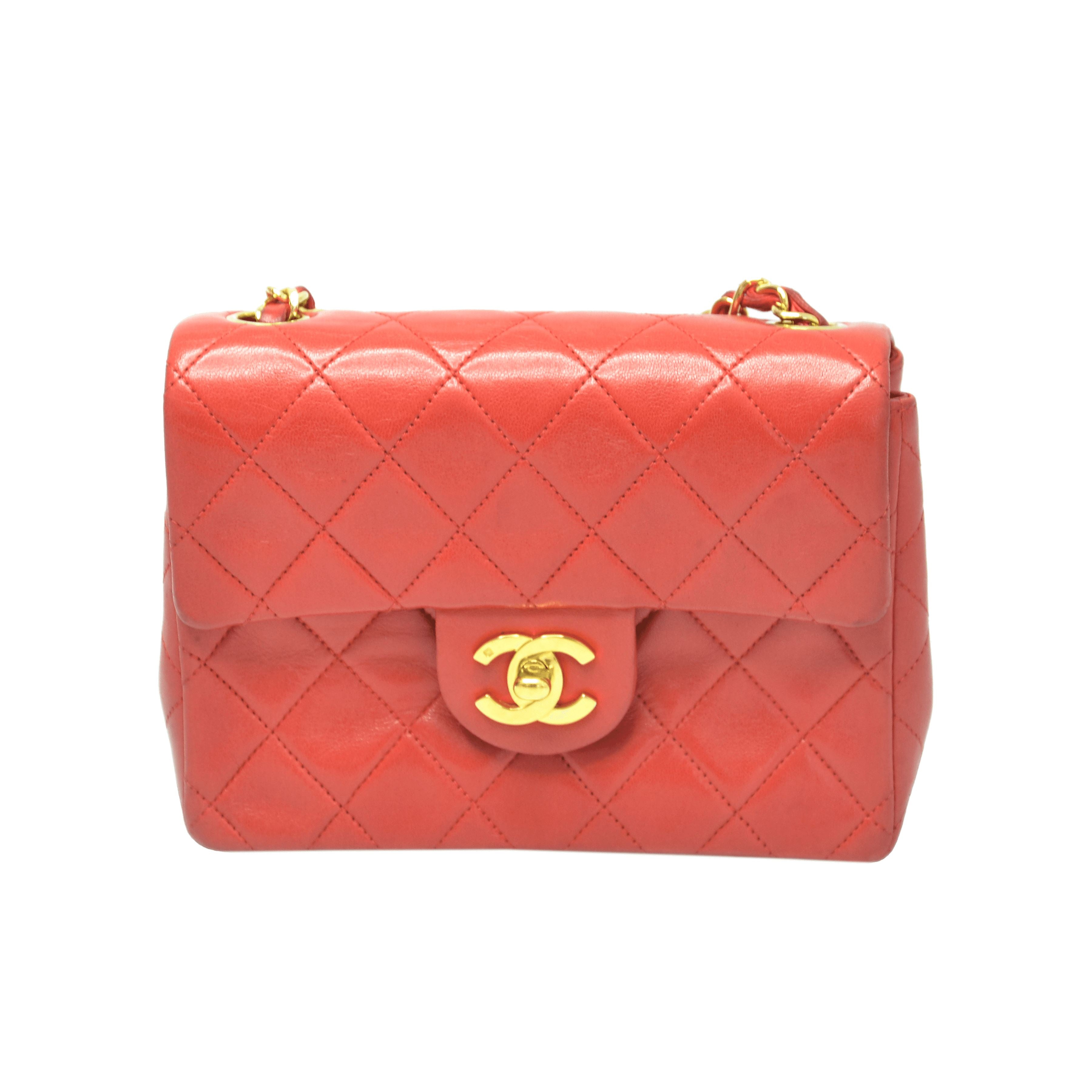 Mini Square Classic Lambskin Flap Bag Chanel 