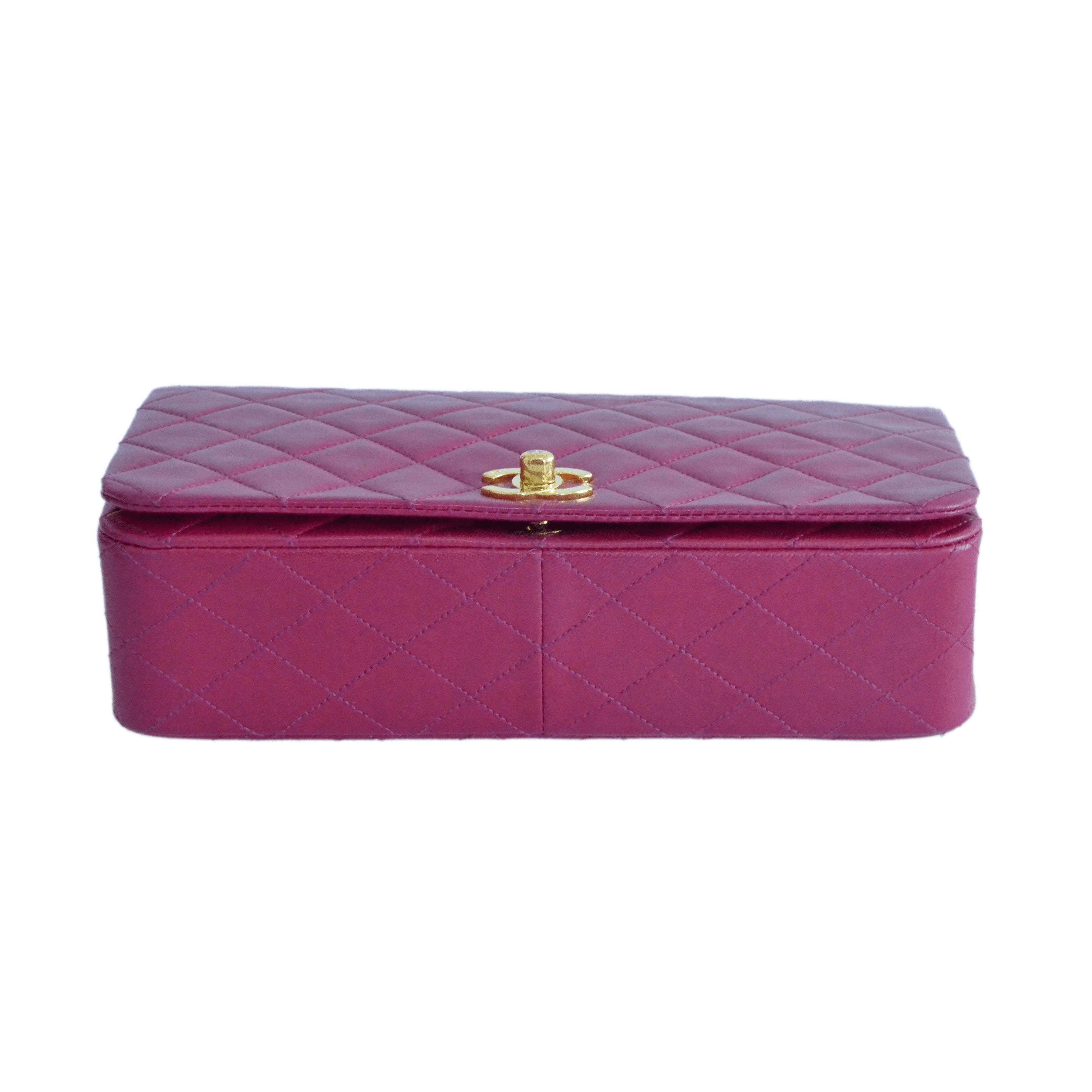 Fuchsia CC Timeless Single Flap Bag Bag Chanel 