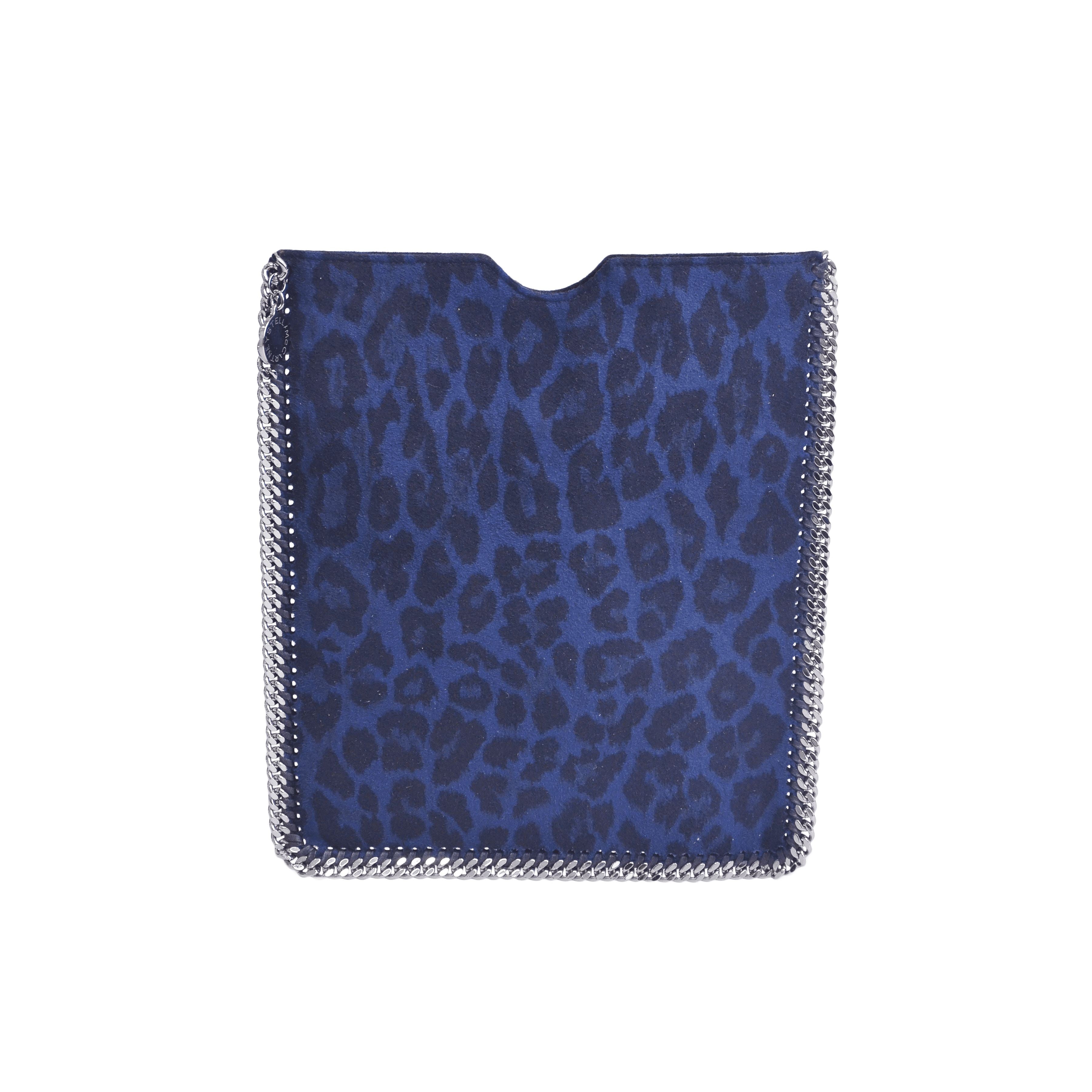 Blue/Black Leopard Print Chain Link Tablet Cover Accessories Stella McCartney 